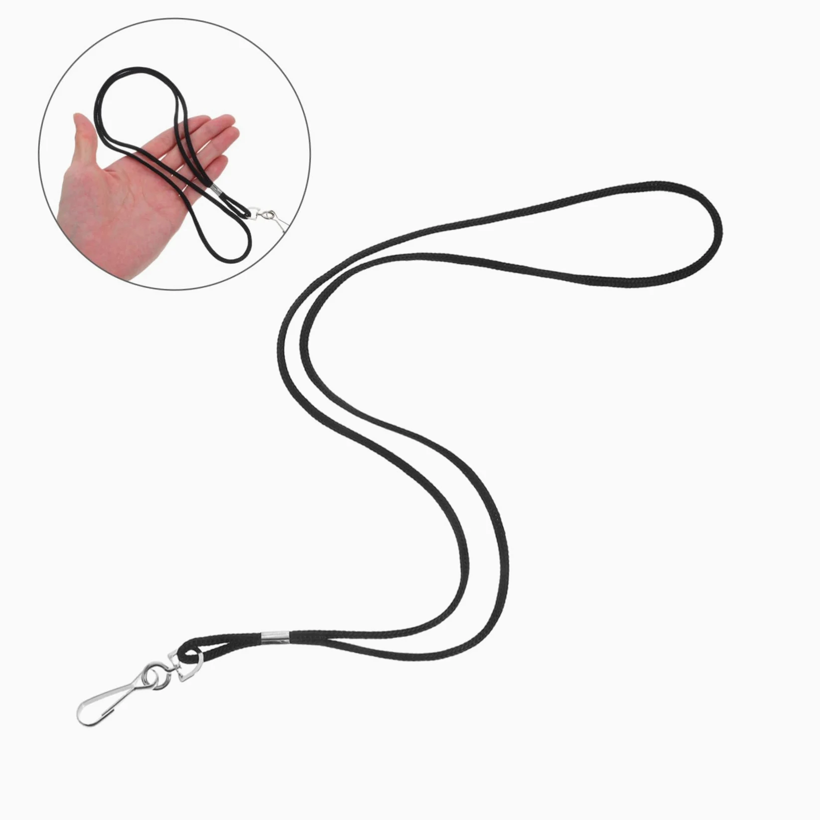 100pezzi Cordino Porta Badge Nero Clip in Metallo Laccetto Porta Badge da Collo per Tessere Identificative per Lavoro Ufficio e Scuola