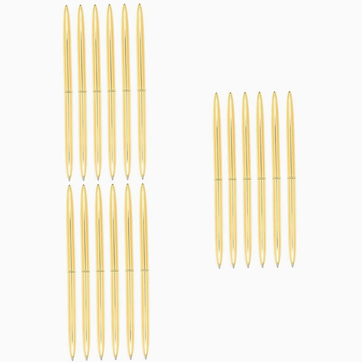 TEHAUX 18pezzi Penne Sfera Metallo Con Testa Doppia Penne Leggere Con Inchiostro Blu Per Cancelleria Scolastica e Ufficio Oro