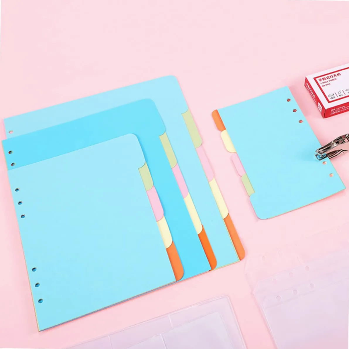 NUOBESTY 25pezzi Divisori Per Raccoglitori Punched Refill Per Scuola Organizzazione Documenti e Note Facile Usare e