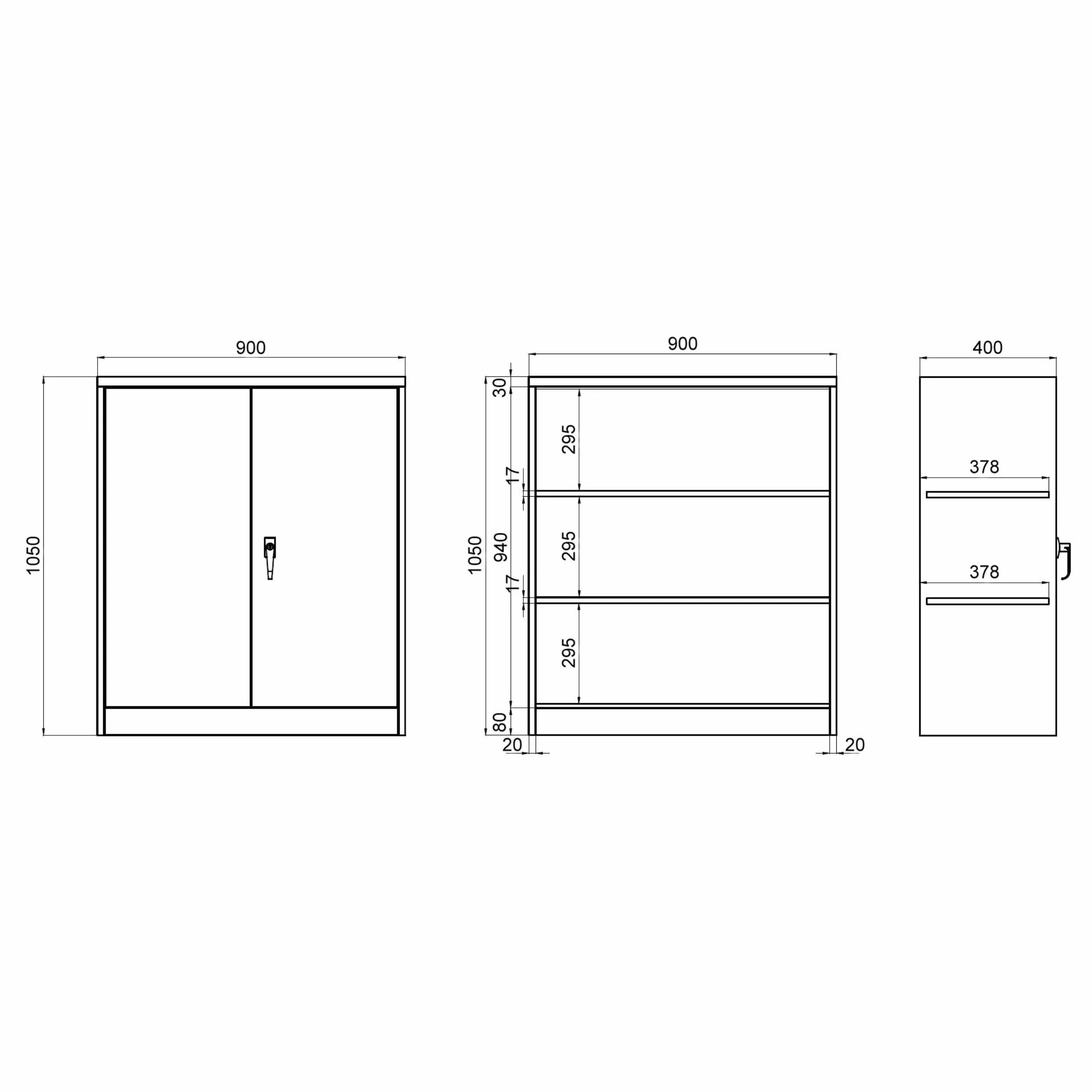 HJH Office Armadio Color AS 105 Nero Armadio Metallico Multiuso, Armadio da Ufficio con Serratura, 743034