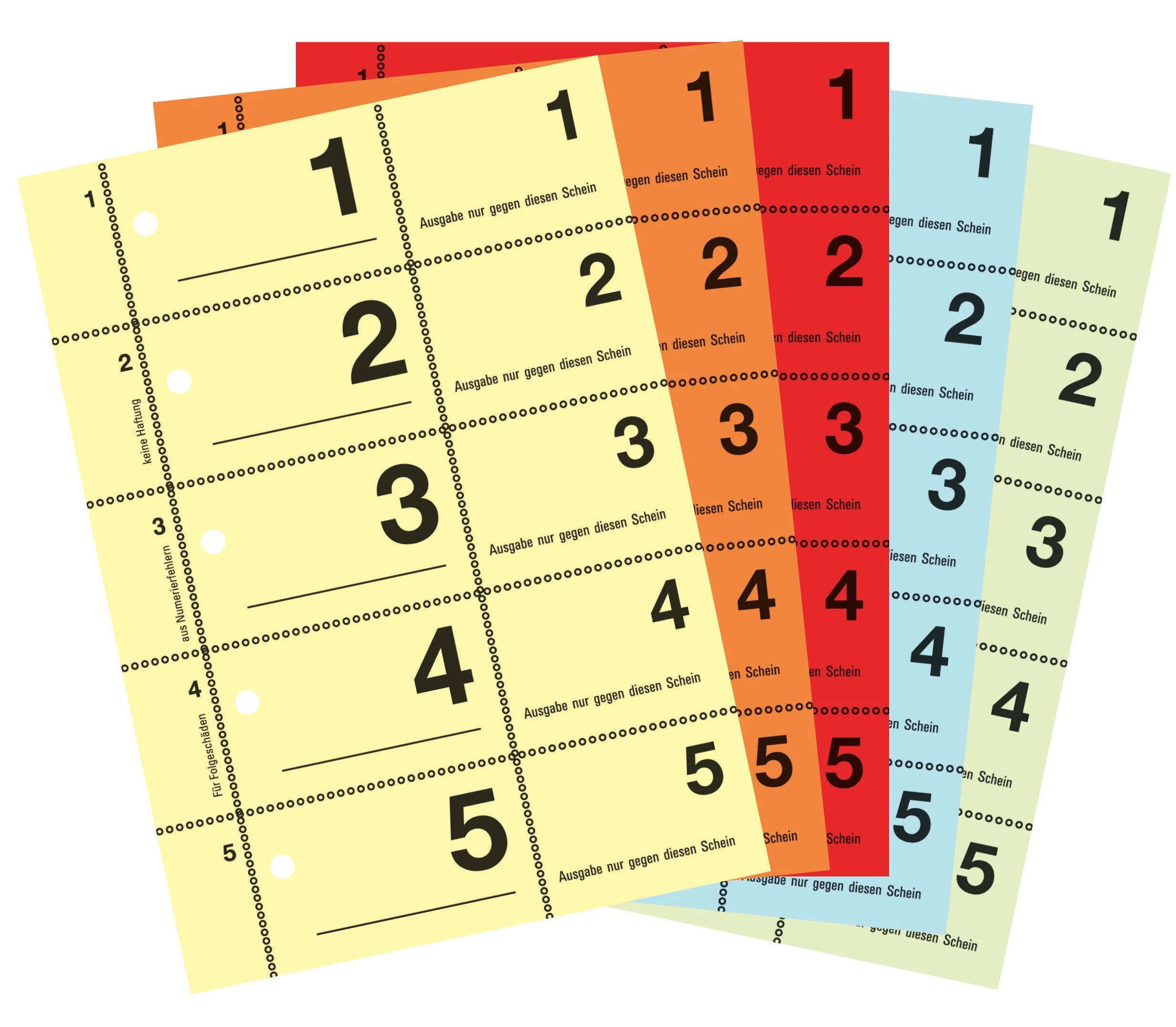 Avery Zweckform 867-5 - Numeri per guardaroba, formato A6, numeri da 1 a 500, 5 colori, confezione da 5