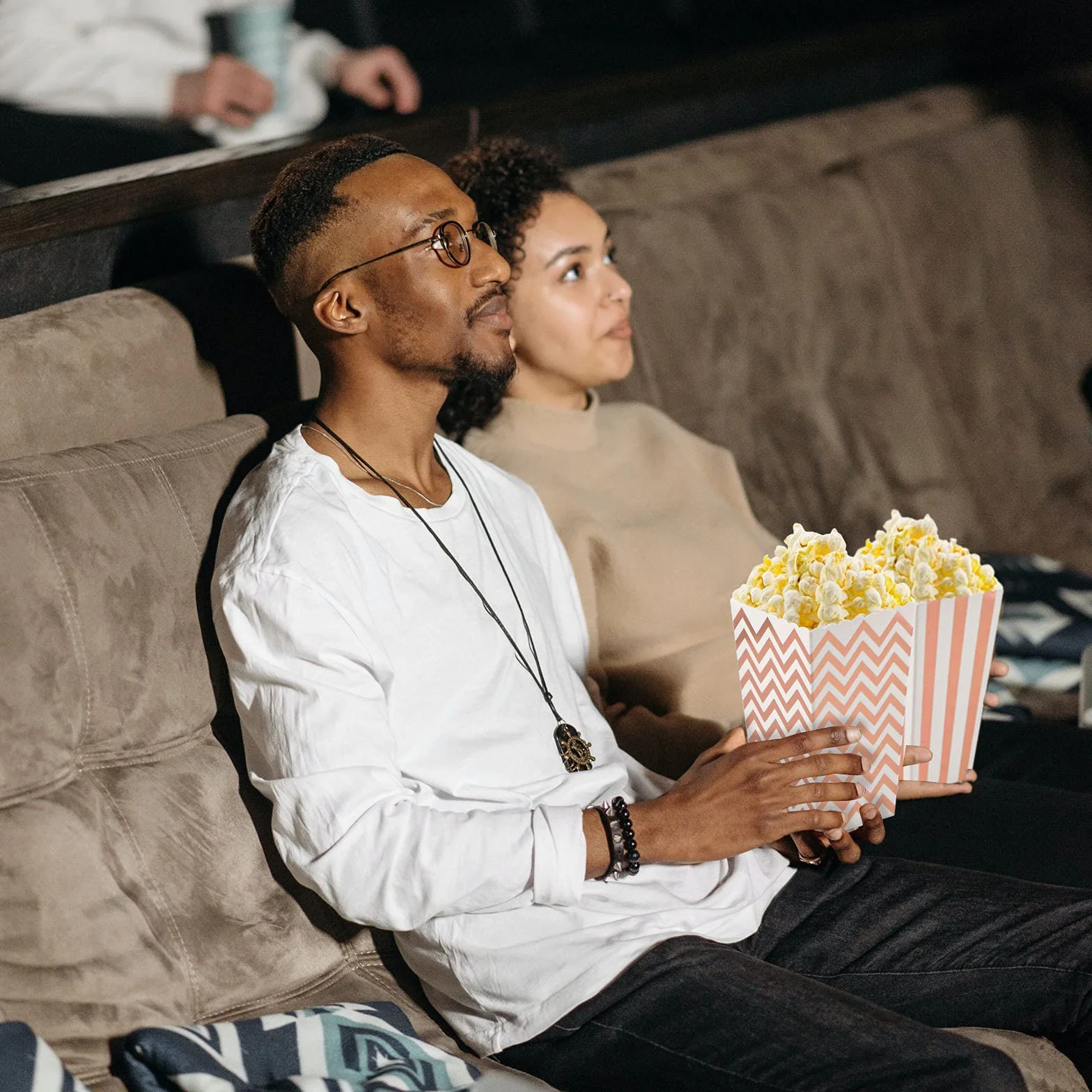 Dokeno 20 Pezzi Scatole per Popcorn Rosa, Contenitori Pop Corn Carta Riutilizzabili per Festa