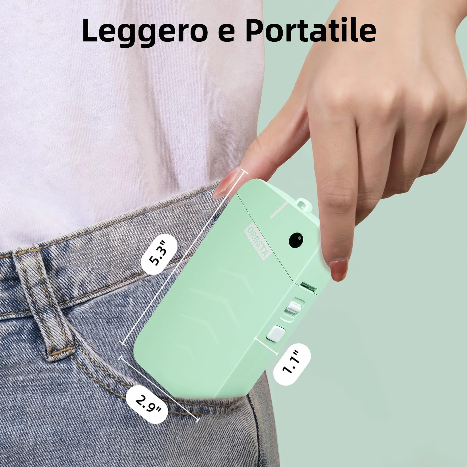 ORGSTA S001 Etichettatrice Bluetooth 2000mAh Mini Termica Portatile Stampante Etichette Adesive