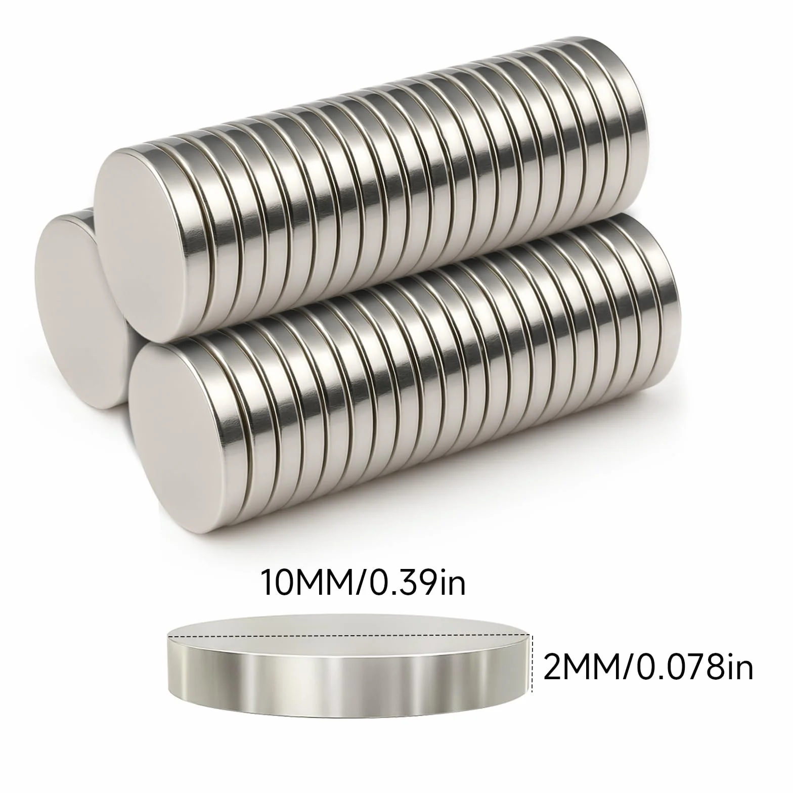 Magneti per stecche colletto in metallo 10×2 mm, potenti magnetiche confezione regalo