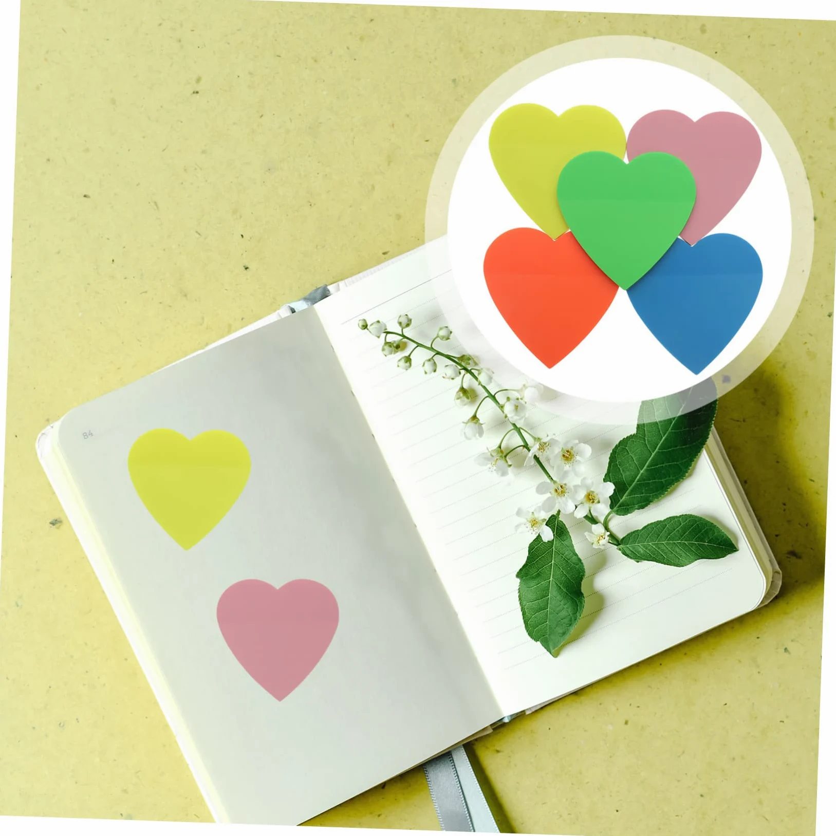 Housoutil 5 Pezzi Adesivi Memo Colorati per Note Foglietti Adesivi Trasparenti per Ufficio e Studio per Contrassegnare Libri e Documenti Utilizzo e Archiviazione Facile