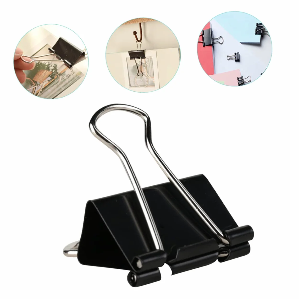 Binder Clips 51mm Ferro Nero 36 Pezzi, Ferma Documenti | Festa Scuola Decor, Cartoleria Scuola, Penne per Scuola, Raccoglitori Documenti