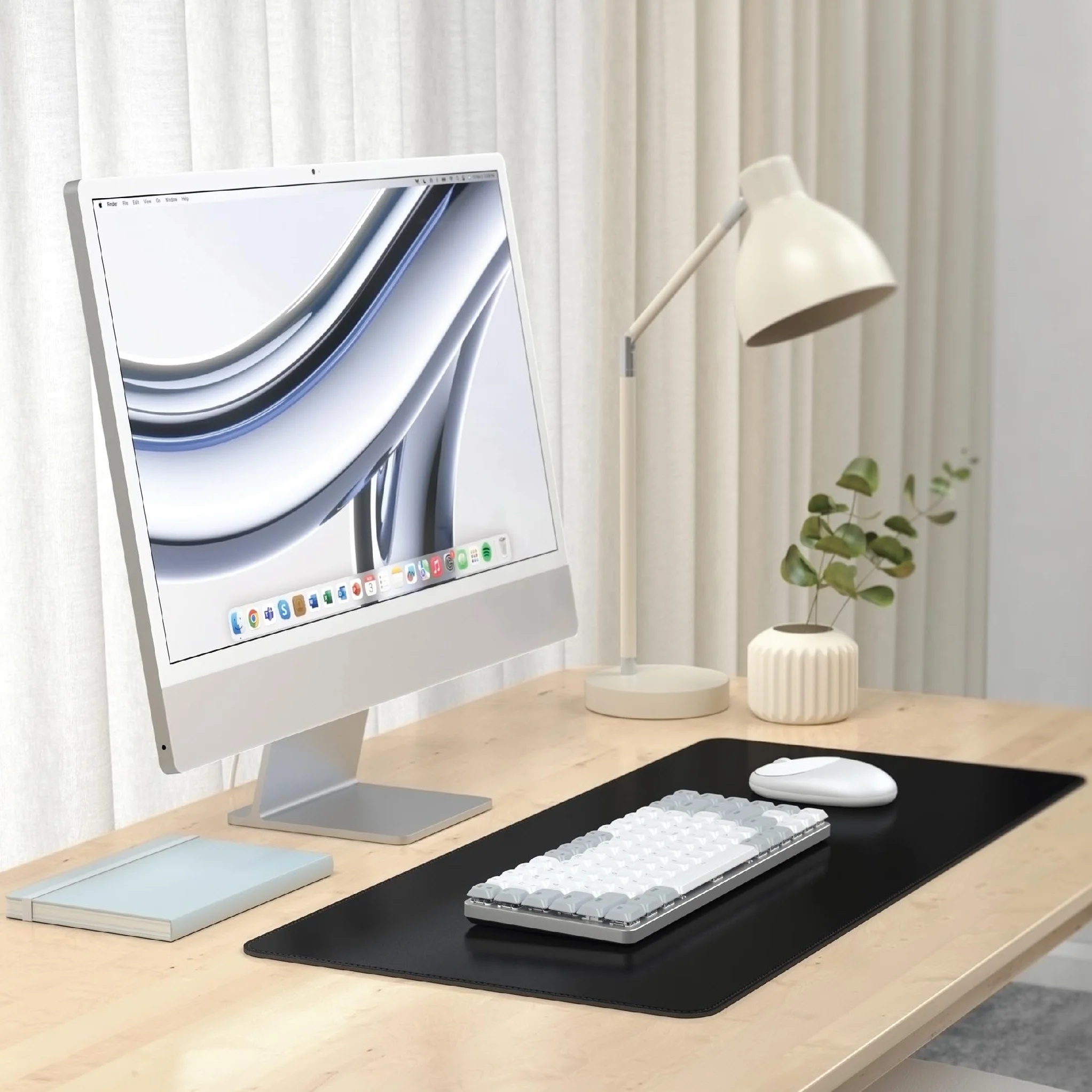 SATECHI Tappetino Mouse XXL 68 x 32 cm, Tappetino Scrivania Grande in PU Premium – Nero