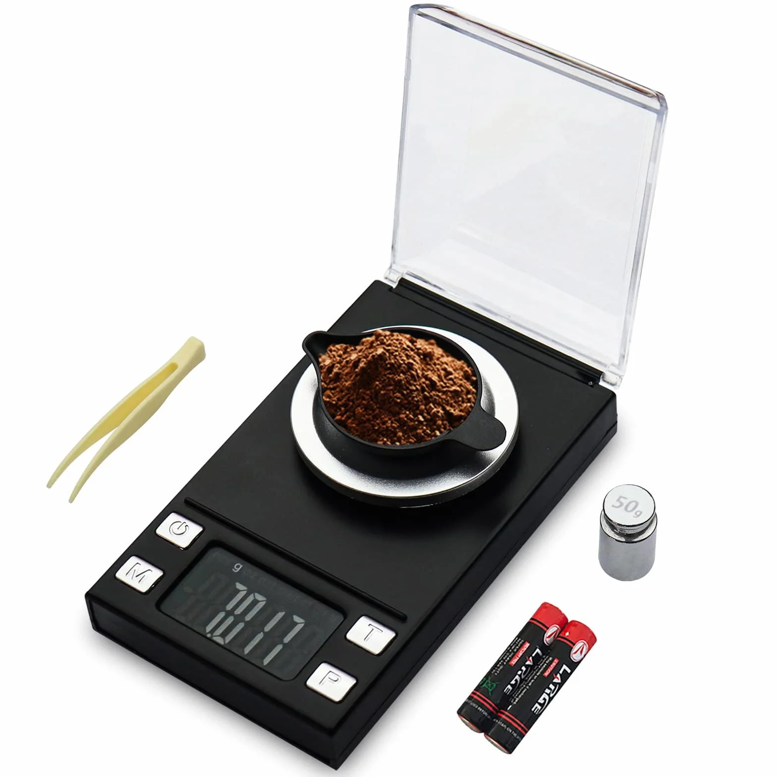 UNIWEIGH Milligrammo Scala 50g/0.001g Precisione Mini Carat Gram Bilancia Tascabile con Tara Display LCD