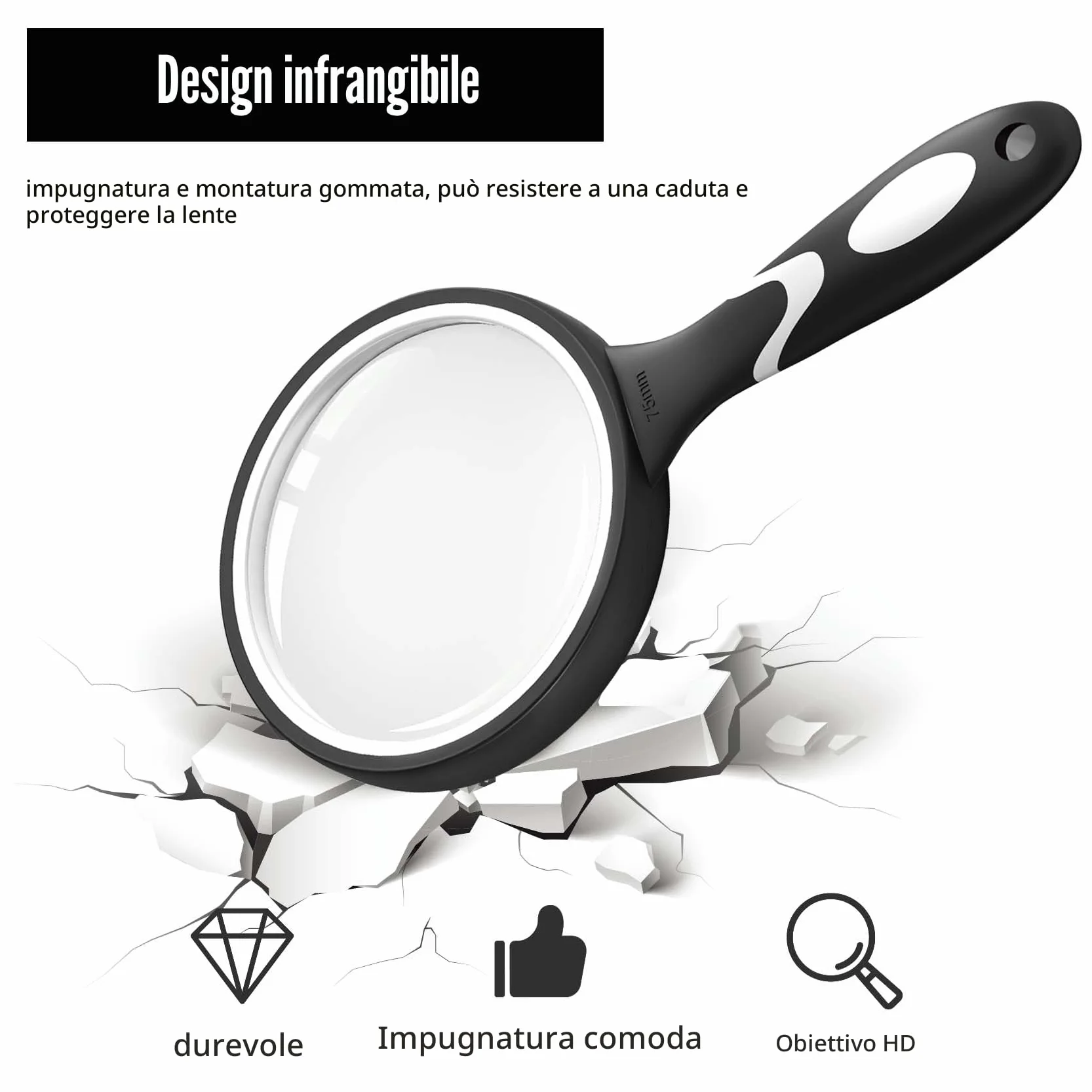 Lente d'ingrandimento x10 per lettura flessibile alta qualità