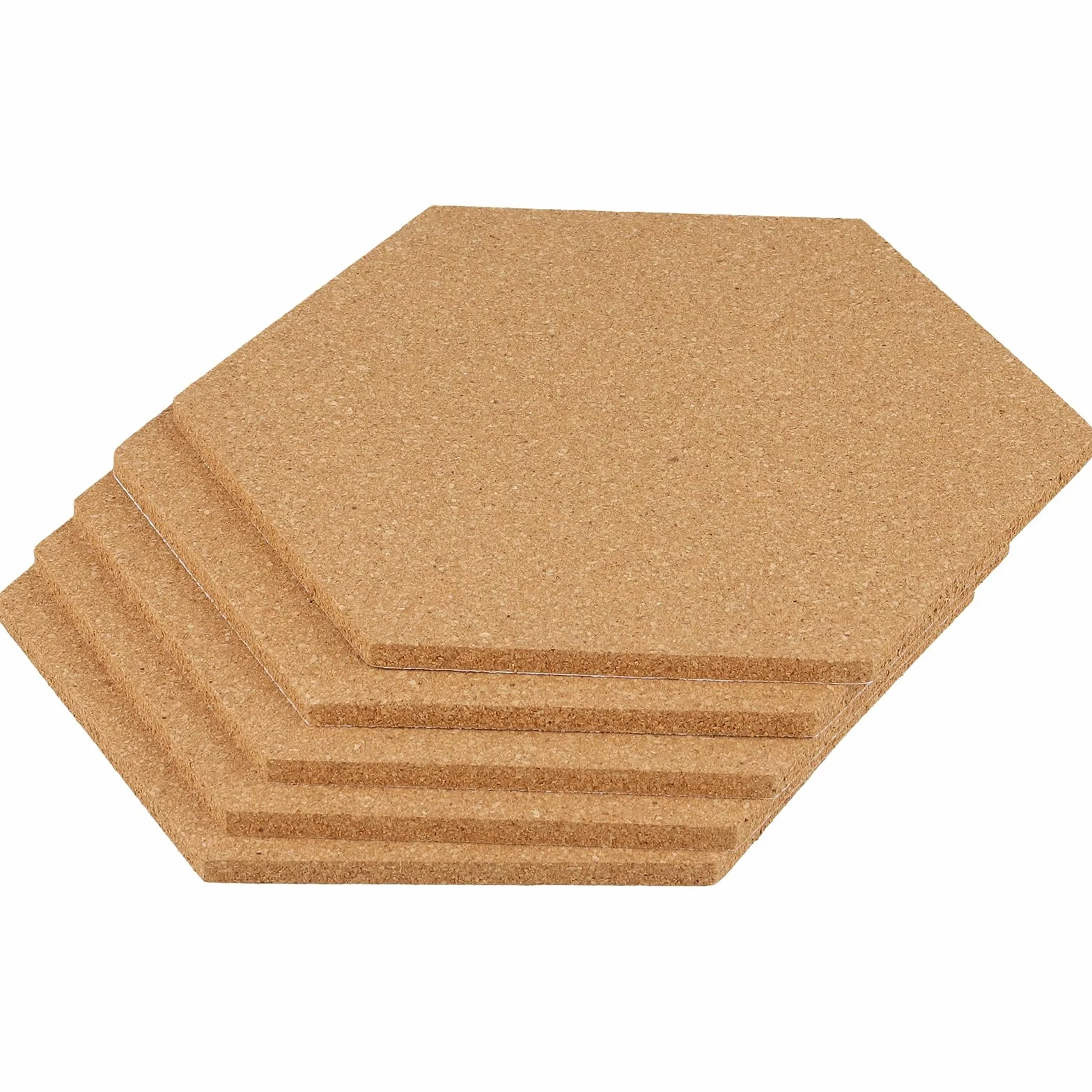 24 Pezzi Pannelli Esagonali in Sughero, 200 x 175 x 6 mm, Bacheca da Parete per Ufficio, Camera da Letto e Soggiorno, Colore Marrone
