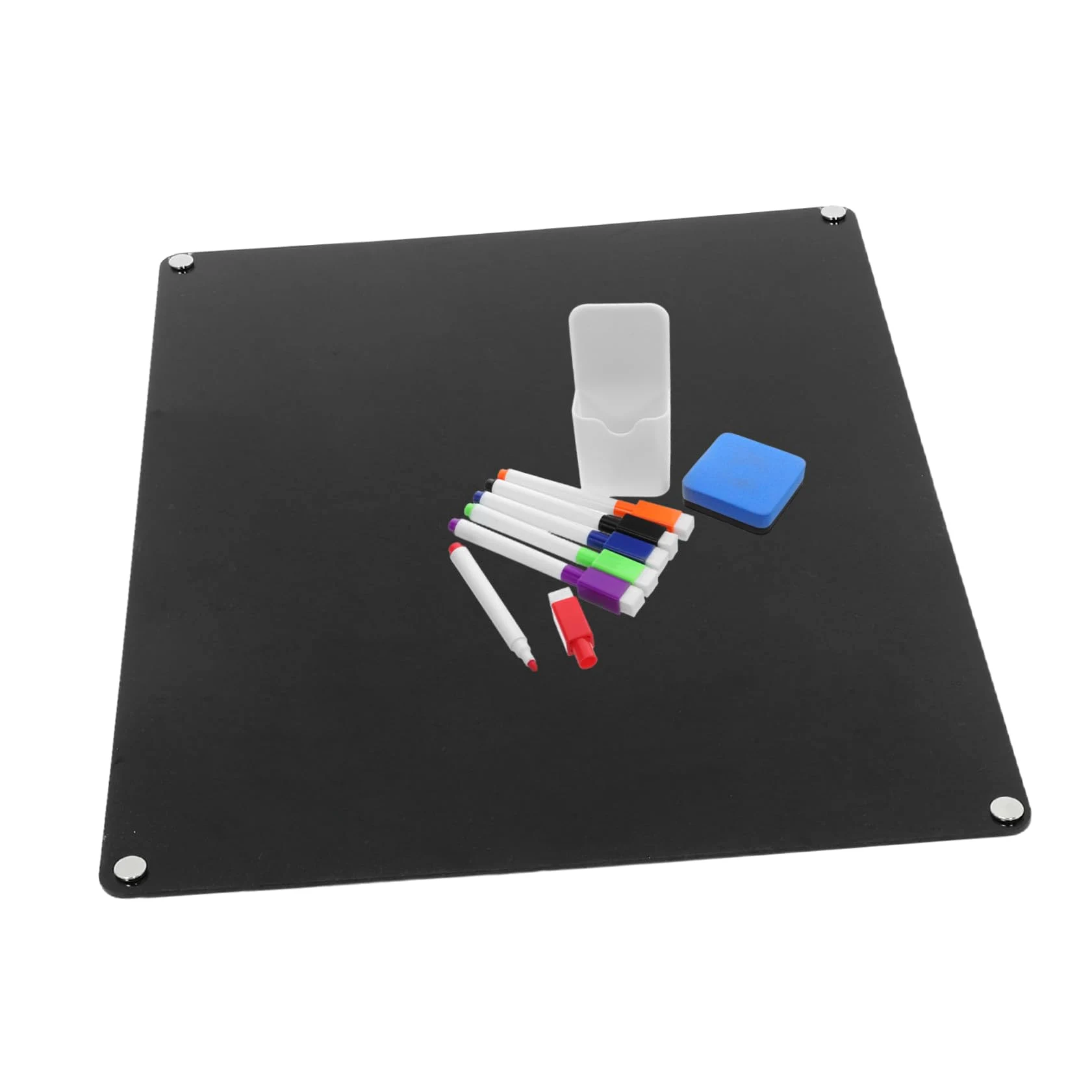 Didiseaon Lavagna Magnetica Memo da Frigorifero in Acrilico, Set 1 Nero | Cancellabile a Secco, per Cucina e Ufficio, Include Marker, Gomma e Magneti