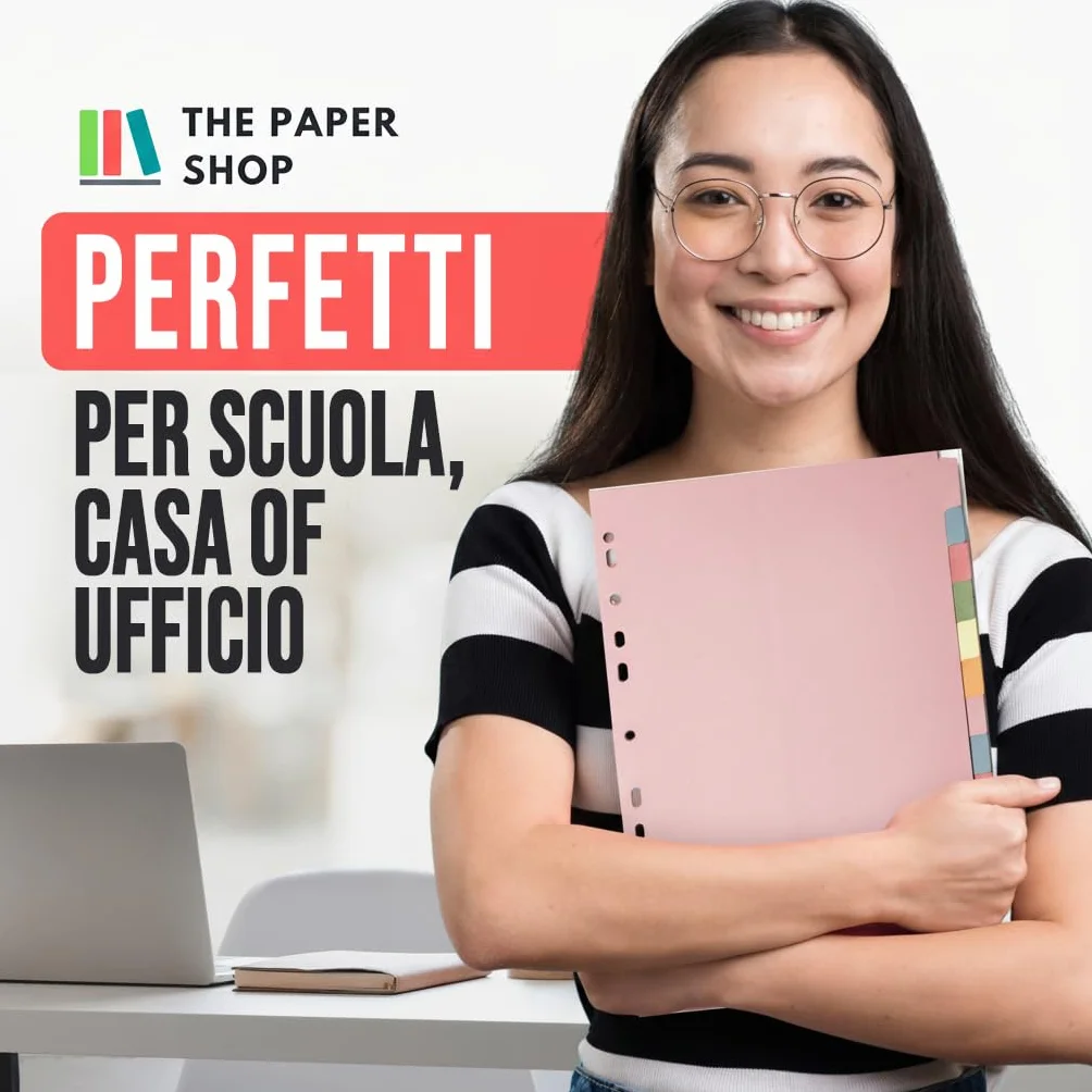 Divisori per raccoglitori con linguette A4 12 parti a 3 anelli