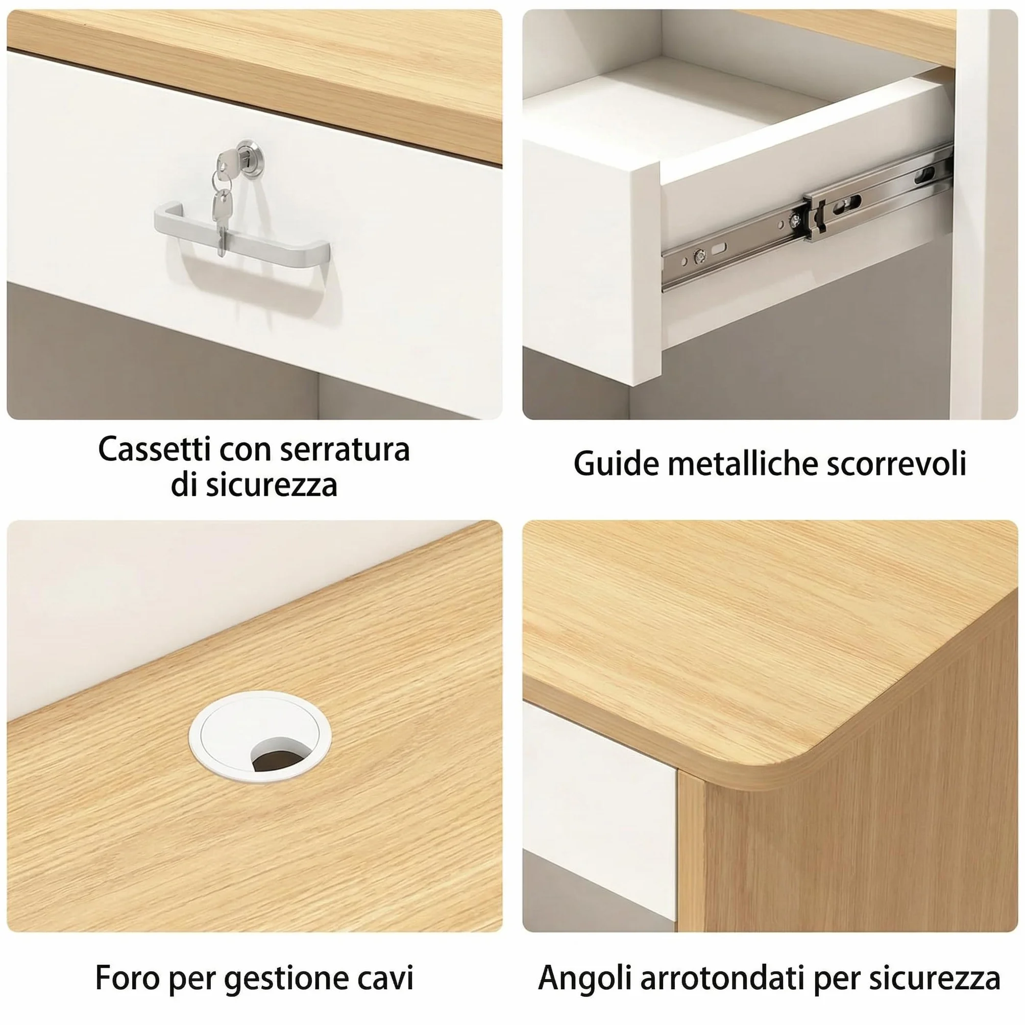 Bancone cassa piccolo e moderno Dotato di luci LED Cassetti con serratura per garantire la sicurezza degli oggetti di valore Ideale per negozi, centri estetici e parrucchieri.Color bianco 95*45*100/14