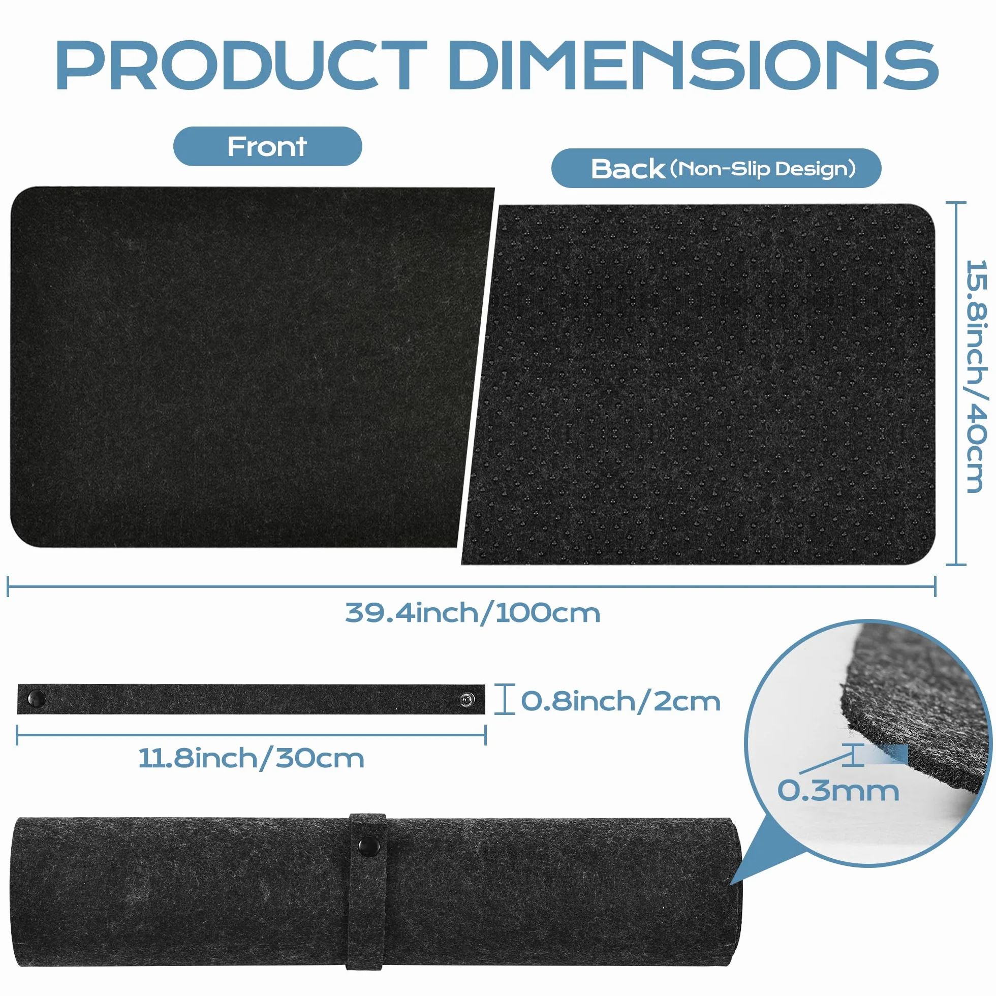 Sottomano da Scrivania in Feltro 100x40cm Tappetino Mouse Grande Antiscivolo per Laptop Mouse Tastiere