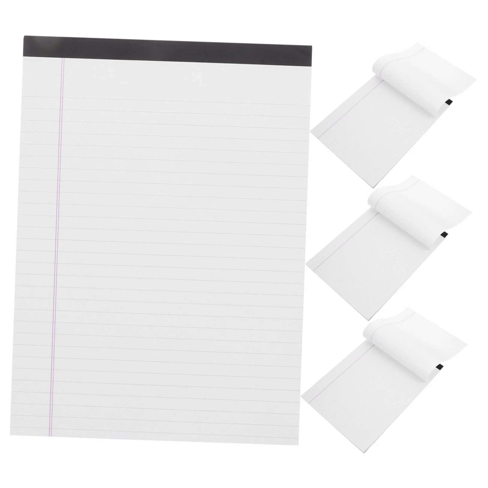 4 Pezzi Blocco Note Legale Bianco A4 Carta Robusta Linee Ampie per Scrittura, Stampa un Lato, per Scuola e Casa