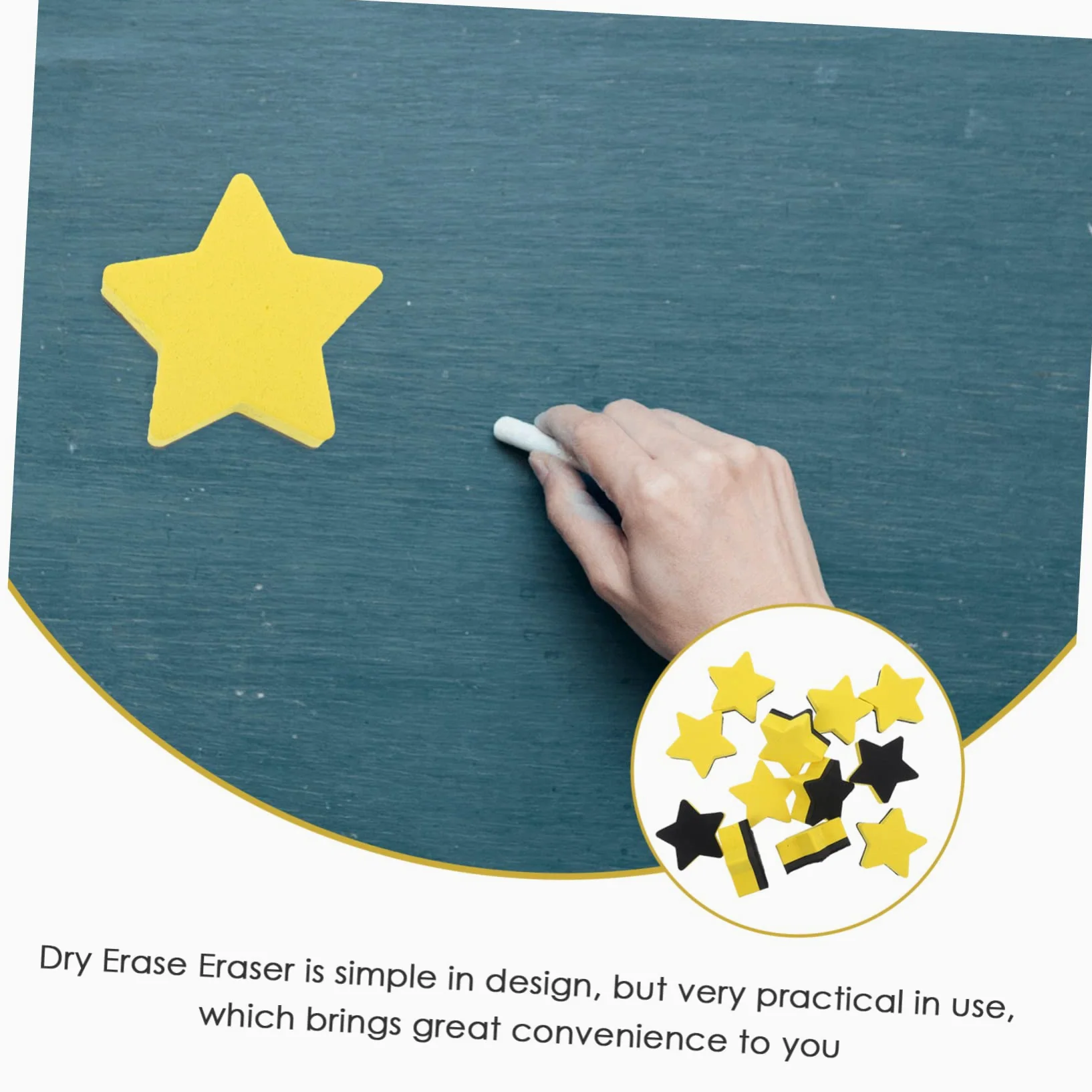 Ciieeo 48pezzi Erasers Magnetici Forma Di Stella Per Lavagne Per Scuole e Uffici Design e Leggero Strumenti Di Pulizia Pratici Per Ufficio