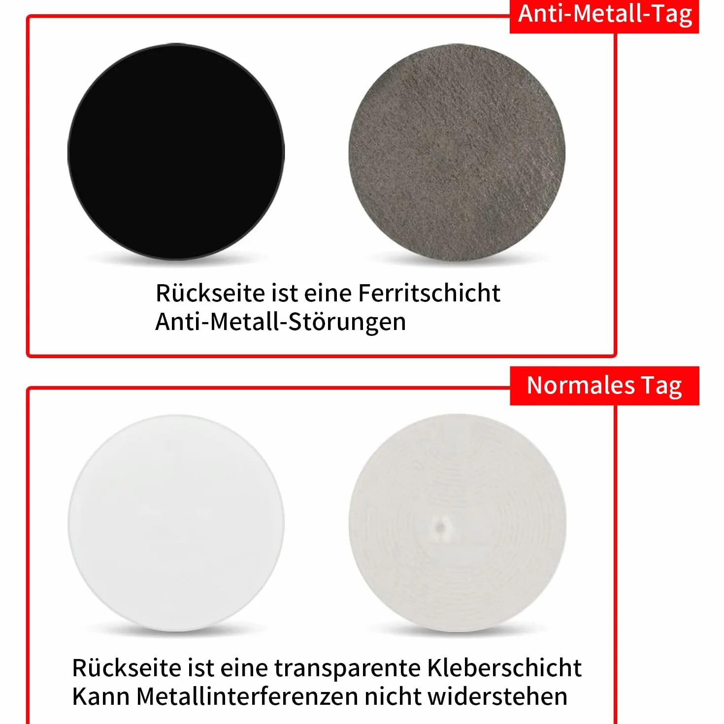 NFC Ntag215 Tag anti-metallo 504 byte programmabili Android iPhone