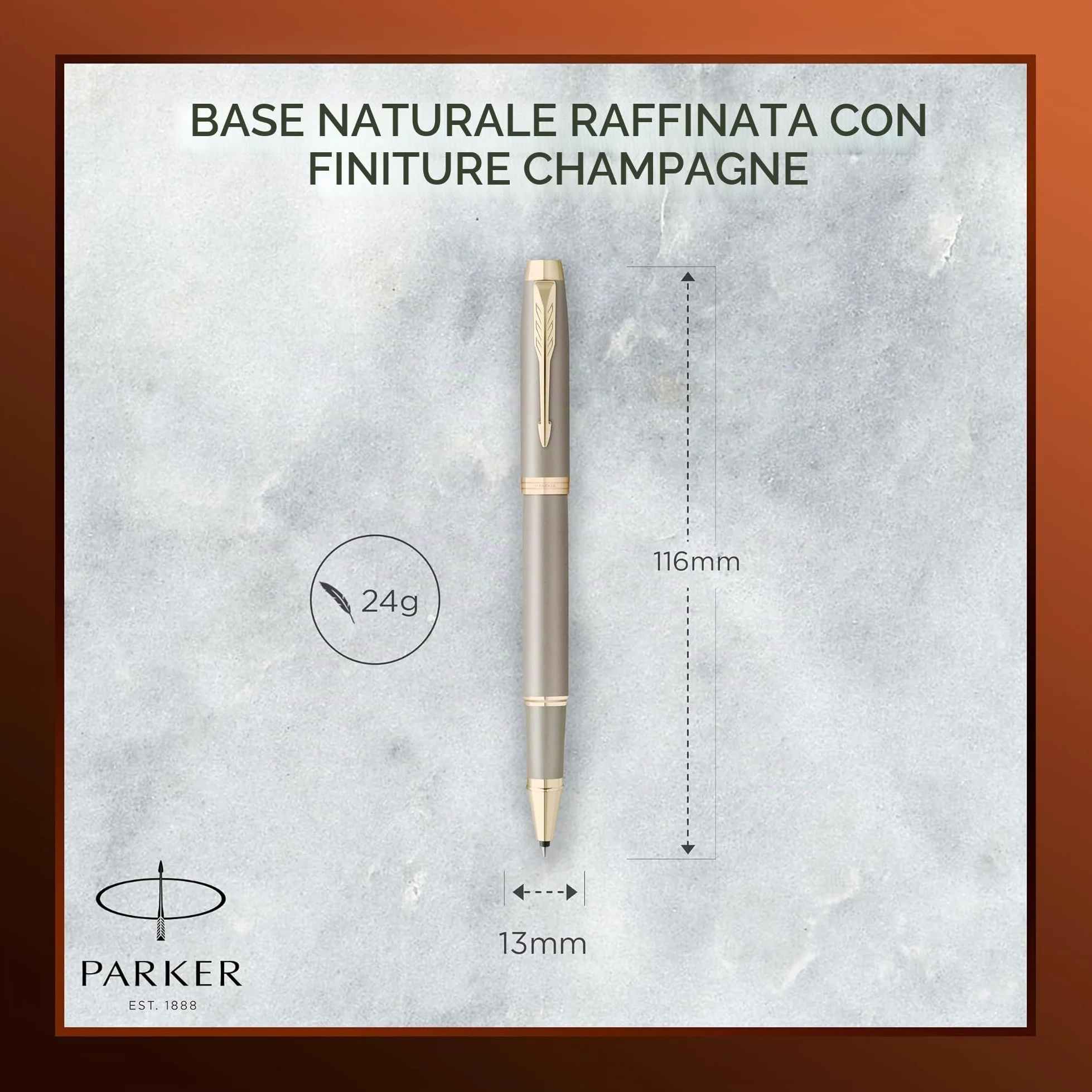 Parker IM Penna roller | Collezione Finishing Touch | finitura sabbia | punta media | inchiostro nero | confezione regalo