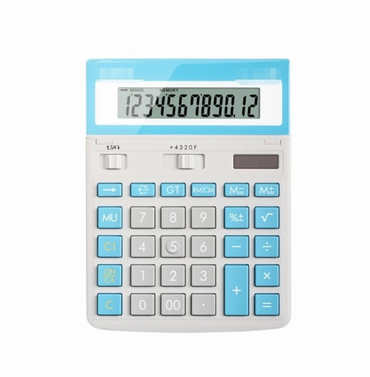 Calcolatrice Casa Ufficio Calcolatrice da Tavolo con Display A 12 Cifre Adatta for Ufficio, Casa E Classe Perfetta per Scuola(Blue)
