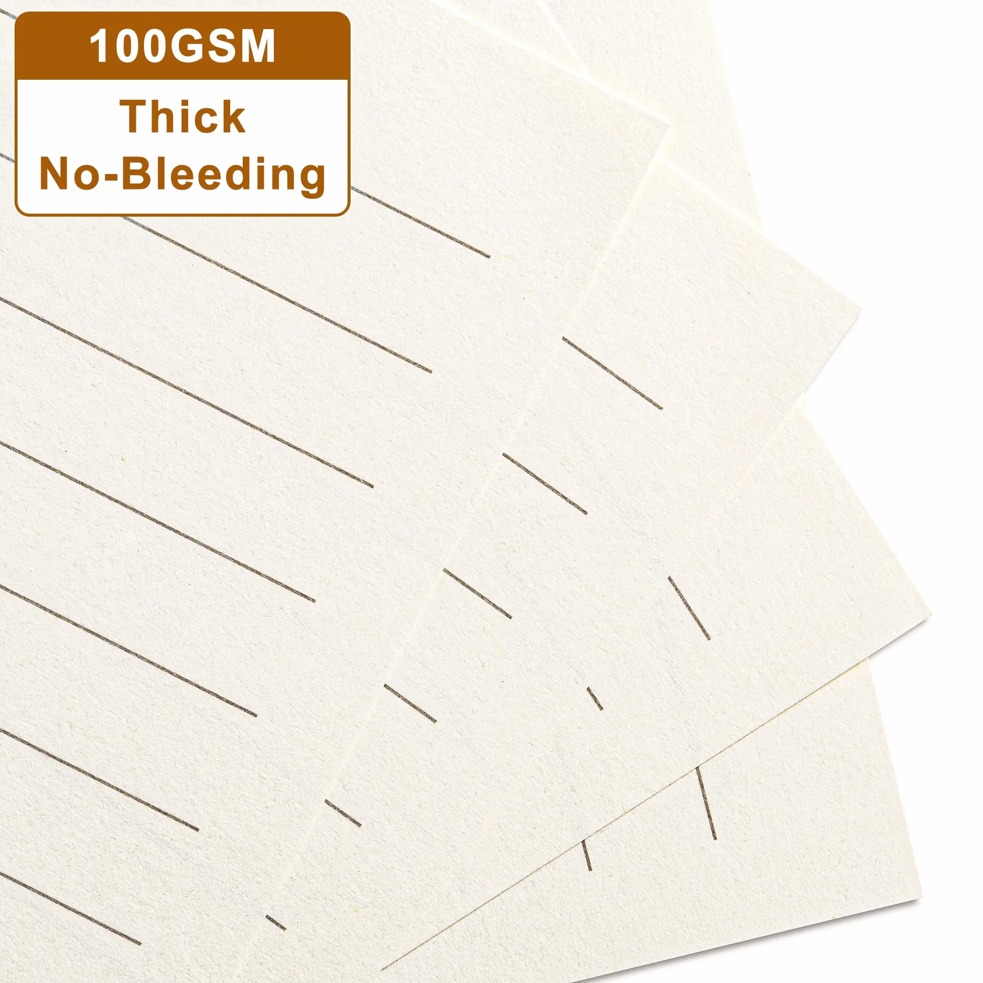 Carta di ricarica A6 righe 8 mm 80 fogli 160 pagine 10,4 x 16,8 cm beige (2)