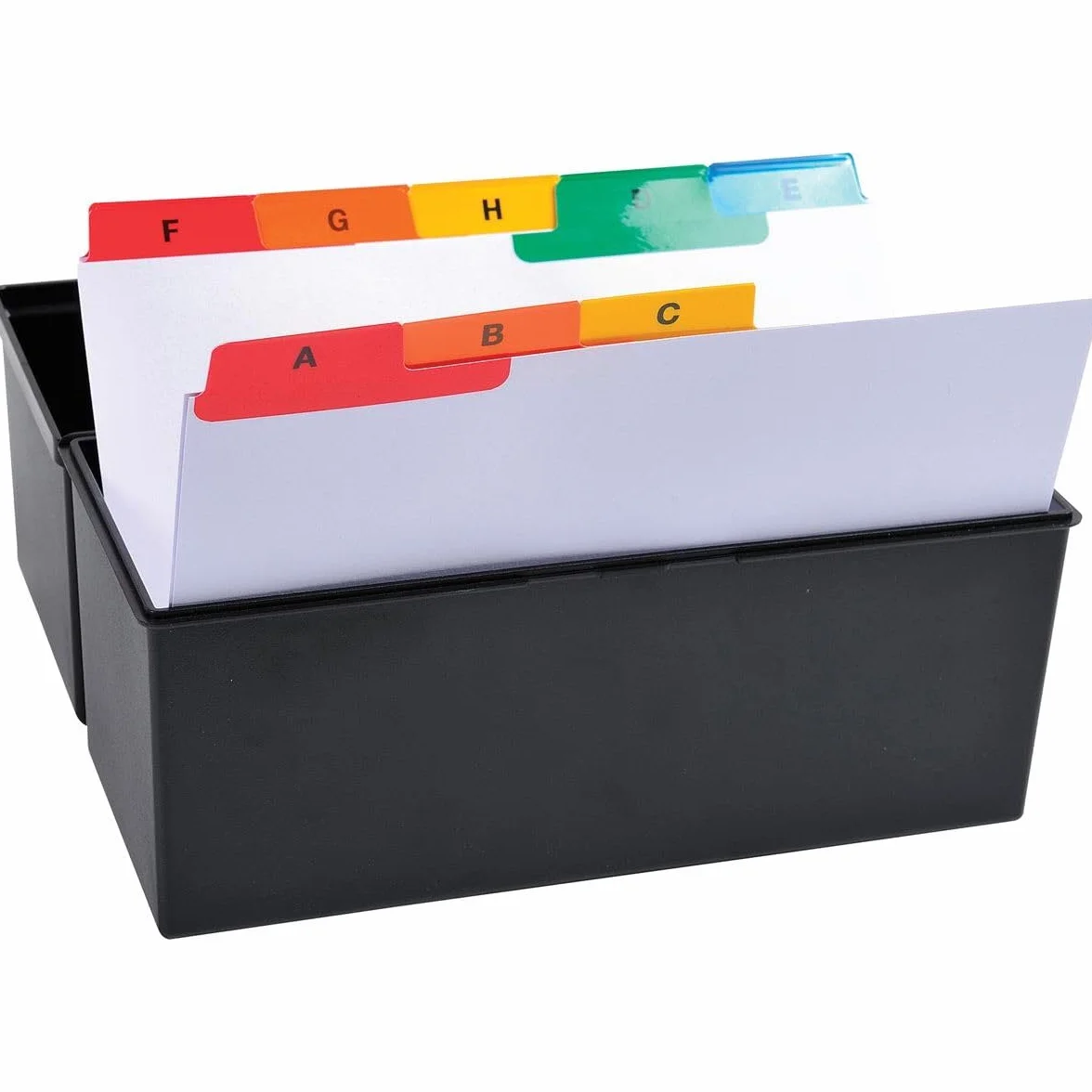 Exacompta Rif 13998E Scheda indice 160x210 mm 160 gsm carta bianca linguette laminate multicolore 25 etichette alfabetiche A5