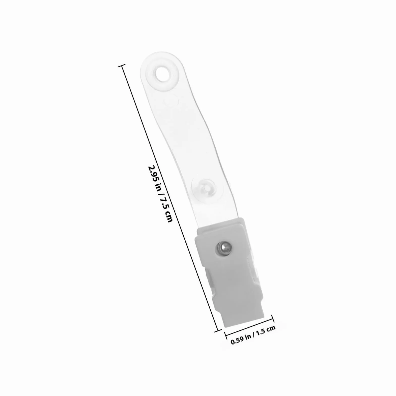 Abaodam Clip per Badge Identificativo in Pvc Bianco 100 Pezzi, Porta Tesserino Resistente e Non Facile da Deformare, Design Semplice per Utilizzo Professionale