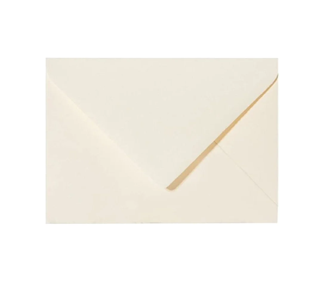 Mini buste, 60 x 90 mm, per biglietti da visita, colore crema delicato, 100 buste