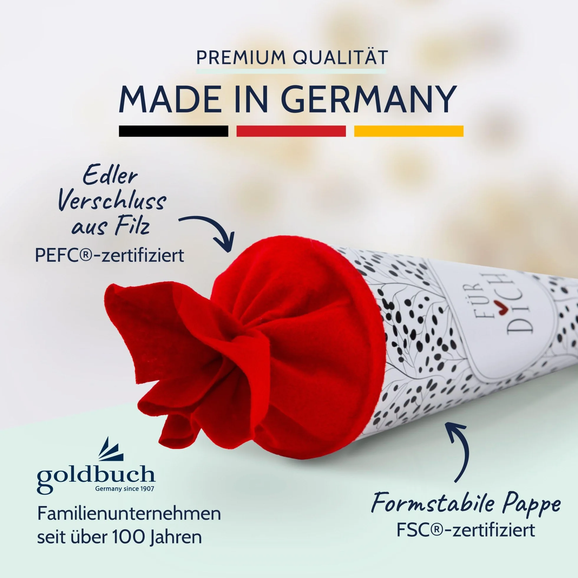Goldbuch Sacchetto da Scuola 93 213 con Fiori Selvatici Bianco Zucchero 35 cm Diametro 11,5