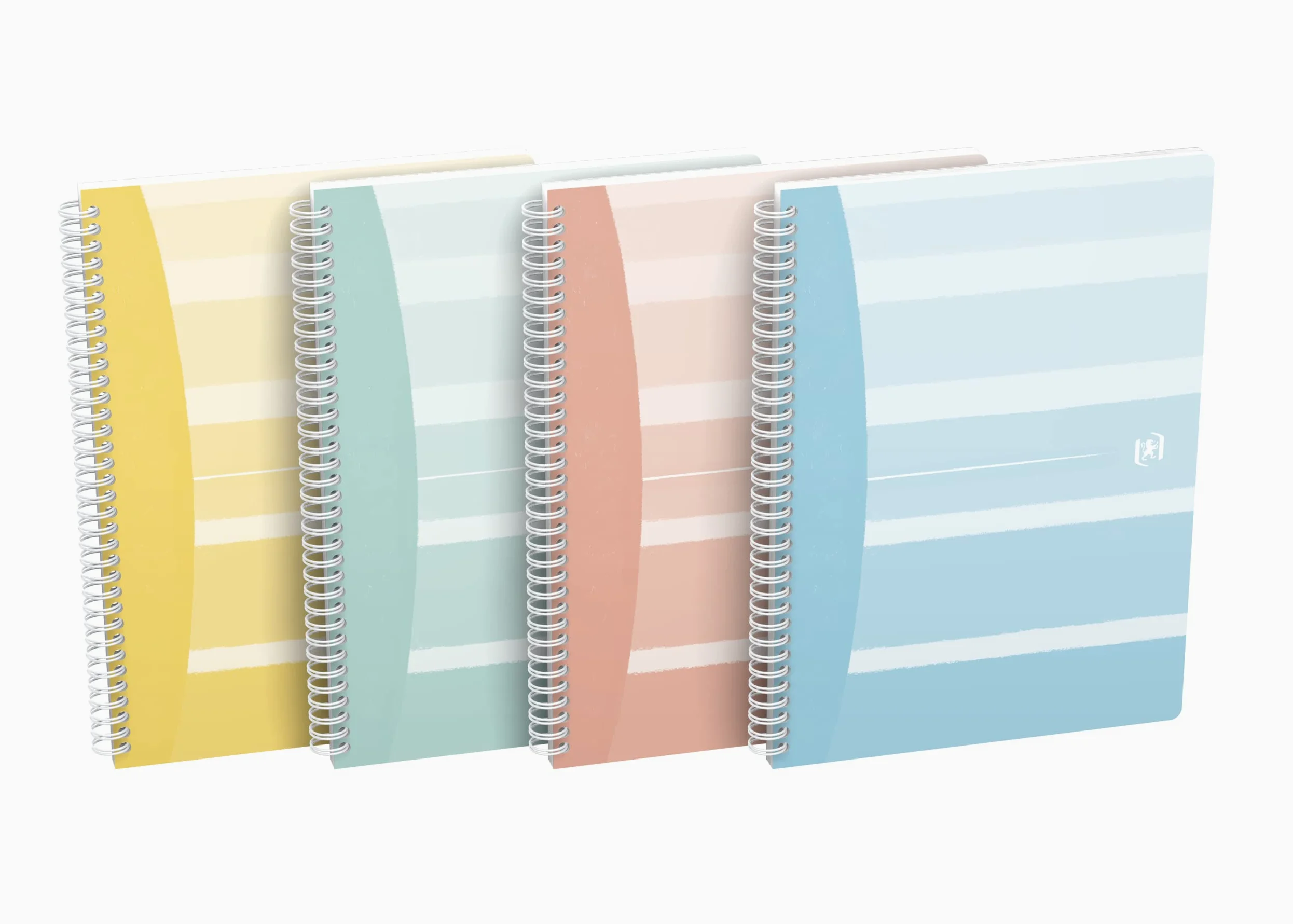 Oxford GO Iconic 400154312 - Quaderno a spirale, formato B5, a quadretti, copertina morbida, 60 fogli, 4 colori, confezione da 5