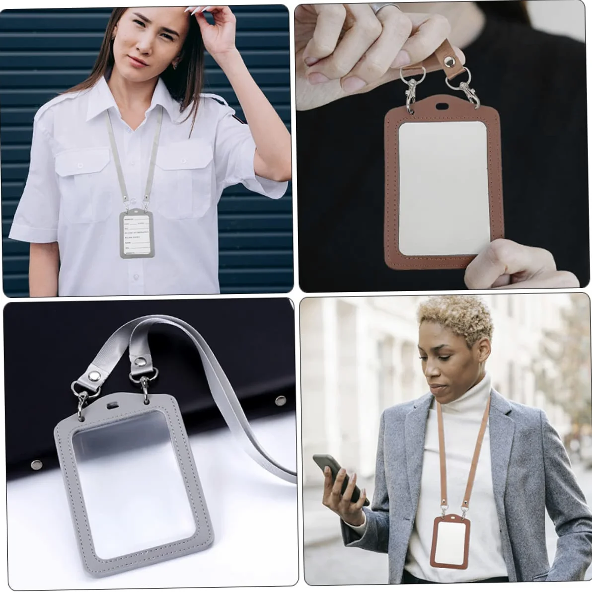 Operitacx 6pezzi Portabadge Trasparente Con Lanyard Di Custodie Per Tessere Con Design Doppio Faccia Per Carte Di Identità Biglietti Da Visita e Postcard
