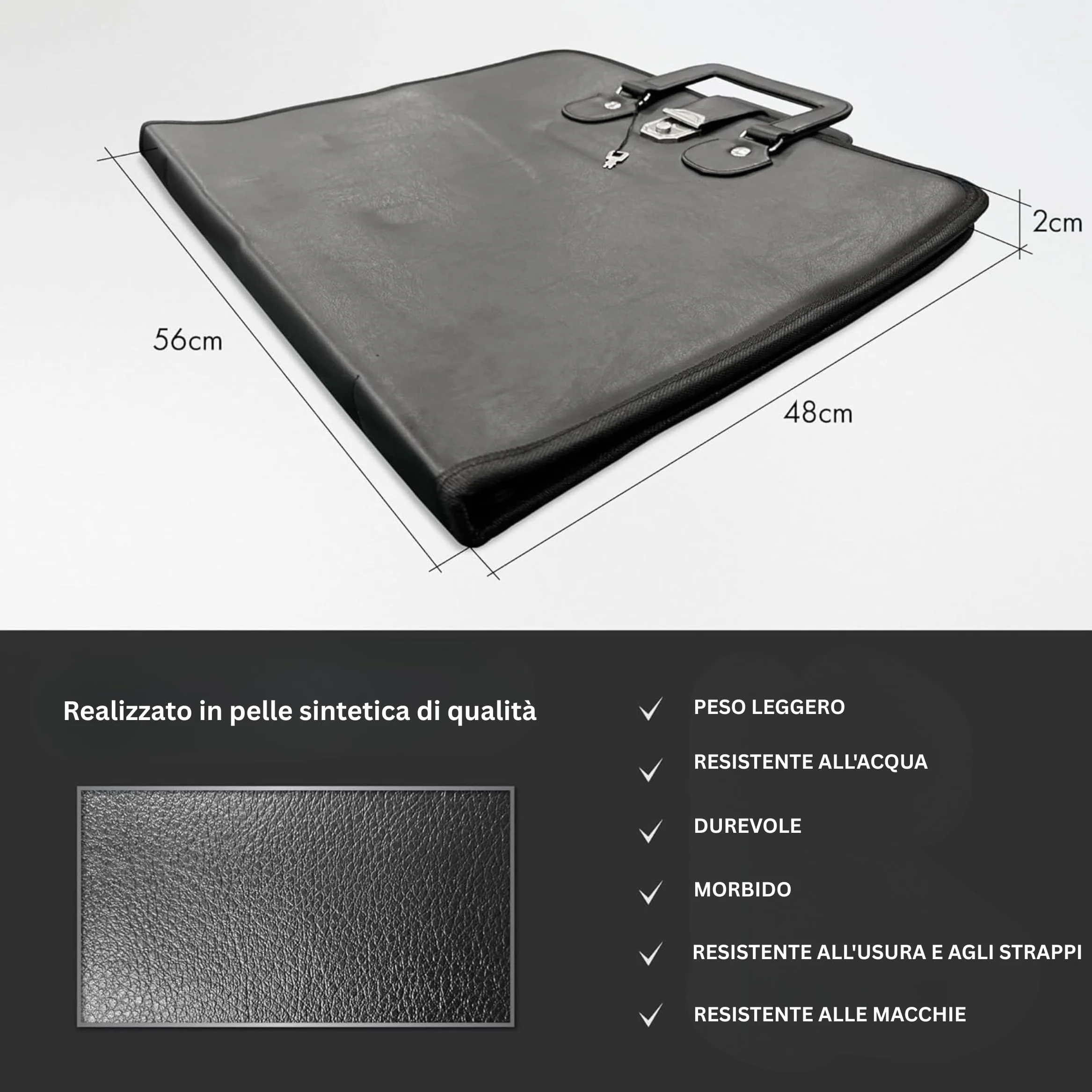 THE MASONIC COLLECTION Valigetta Master Mason MM similpelle morbida resistente all'acqua regalo massonico uomo