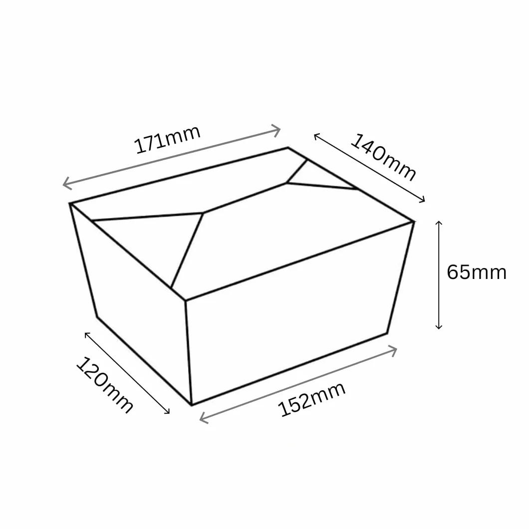 Contenitori da 1300 ml con coperchio pieghevole, organici, usa e getta, scatola di cartone marrone, confezione da 50