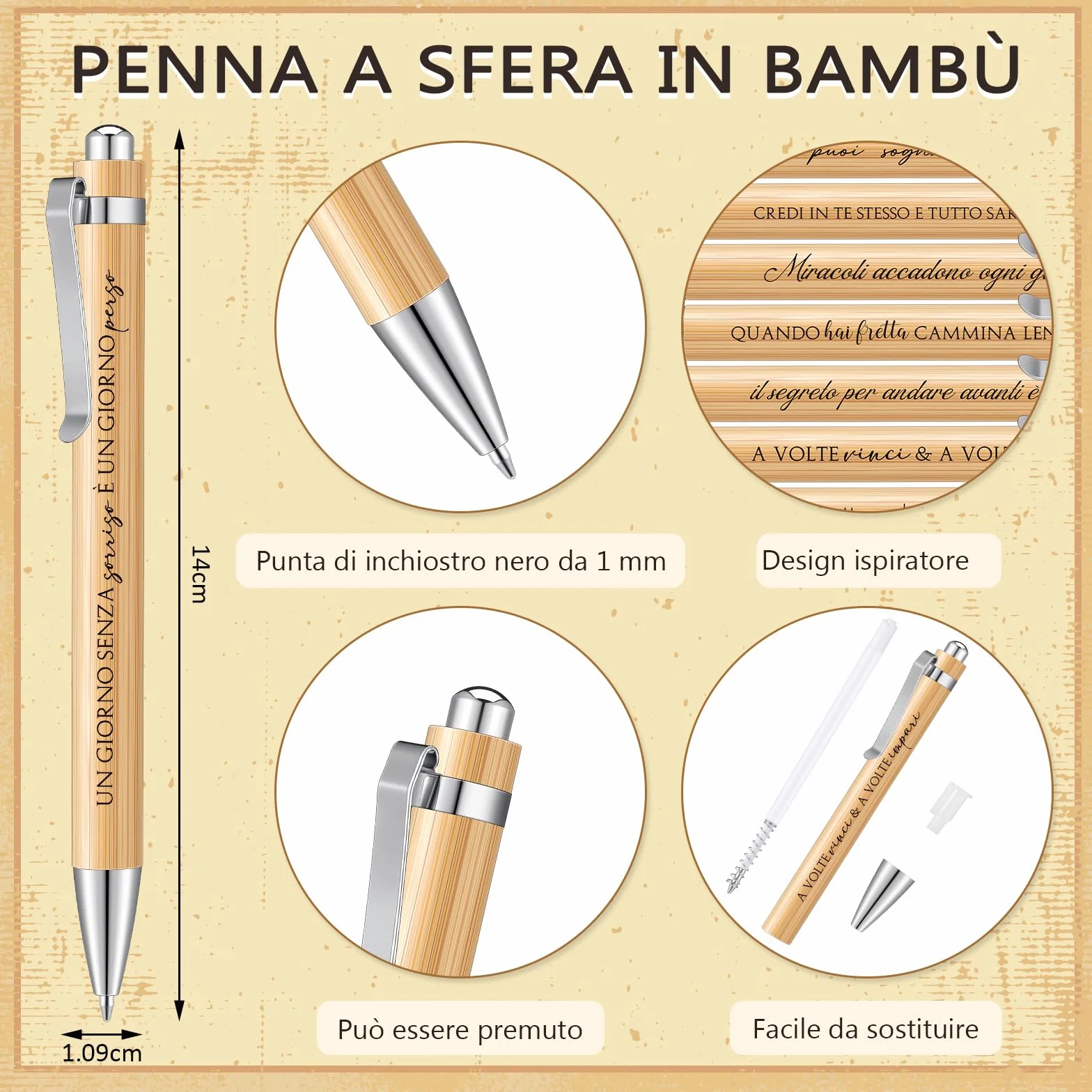 Sinmoe 48 Pezzi Regalo Motivazionale per Colleghi Quaderni Penne con Frasi Italiano