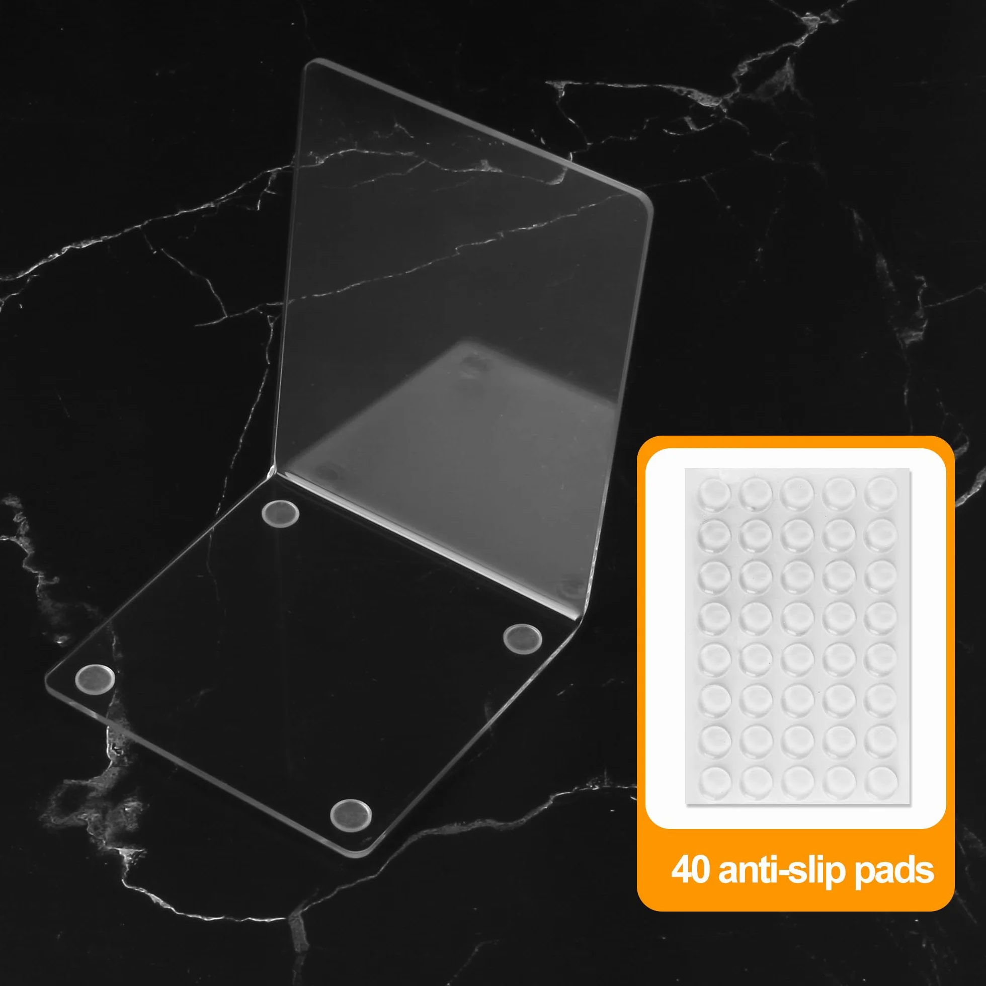 Fermalibri in acrilico trasparente 10 pezzi con cuscinetti antiscivolo in silicone Supporto per libri