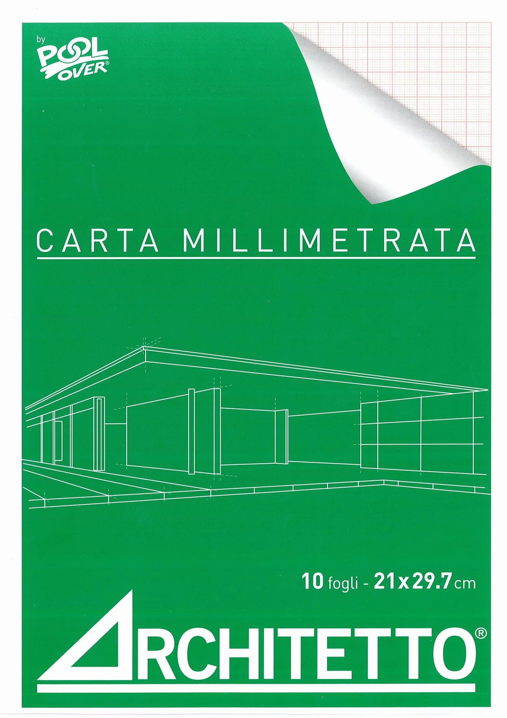 Blocco carta millimetrata A4 21x29,7 cm 10 fogli