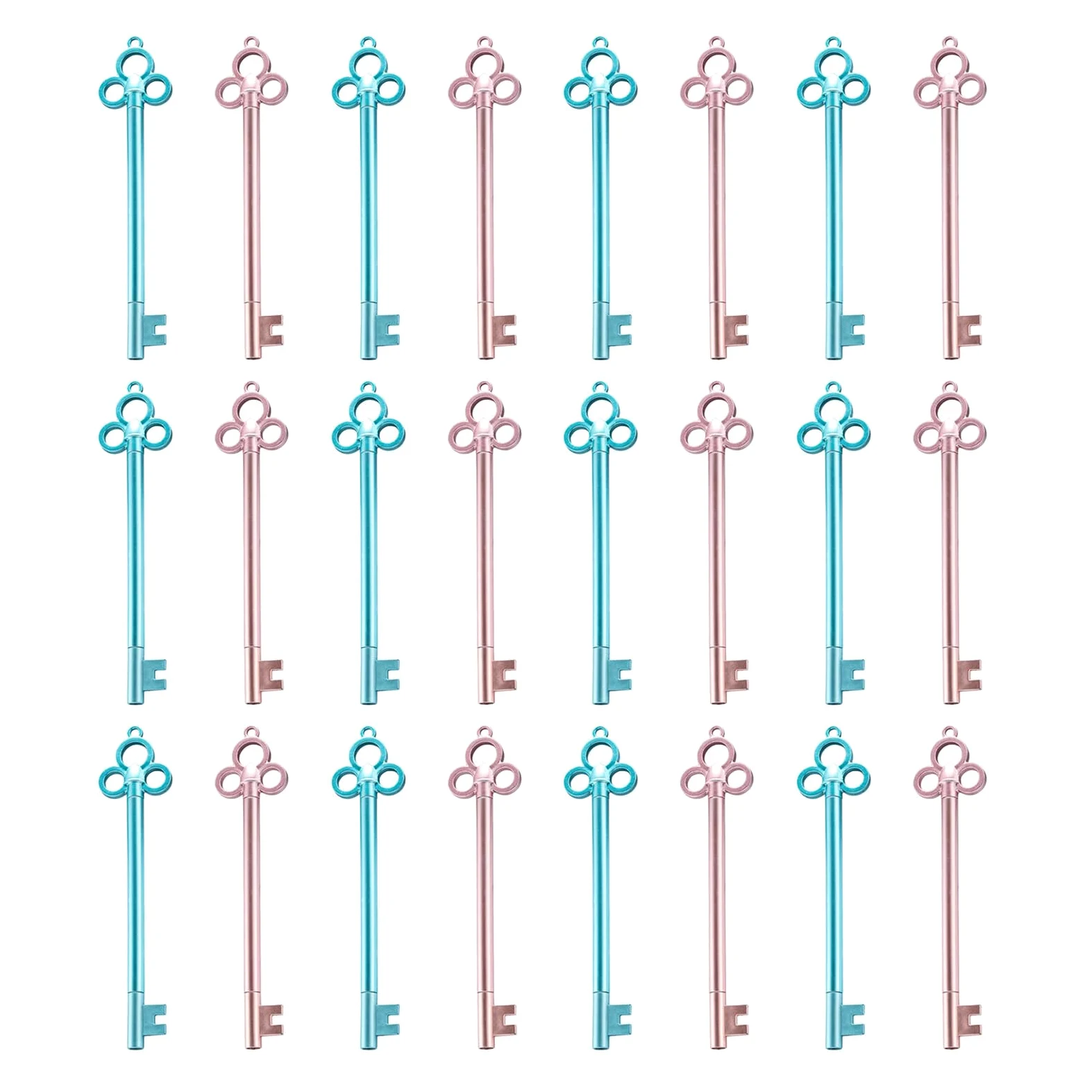 SHERCHPRY 40 Pezzi 40 Penne Gel a Sfera a Forma di Chiave da 0,5 Mm, Set da 40 Pezzi Blu e Rosa, Penne Gel per Scrivere e Progetti Artistici, Accessori da Ufficio e Regalo per Studenti e