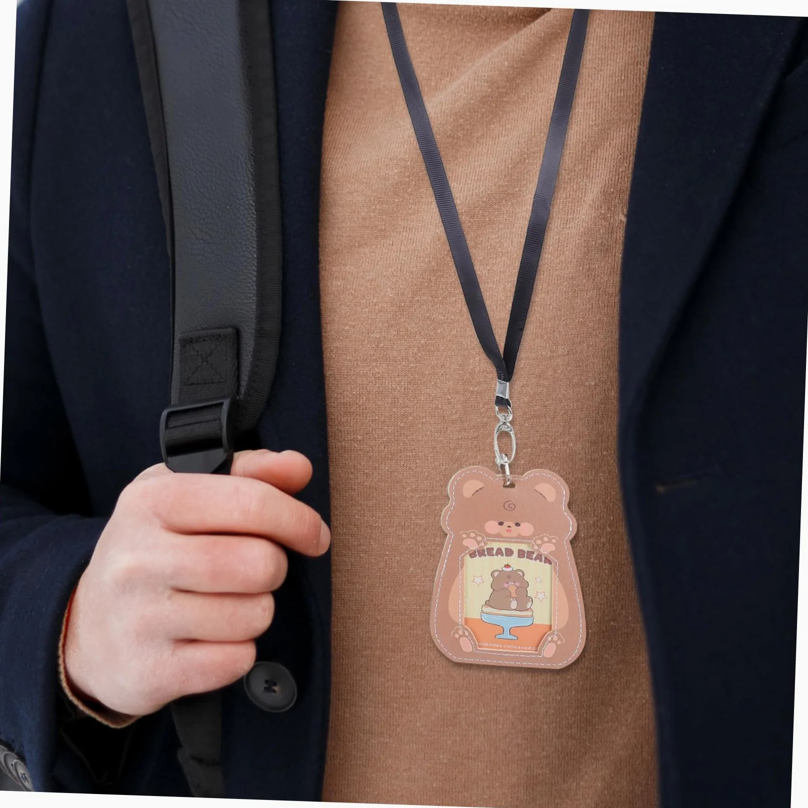 50pezzi Cordino Piatto con Clip Porta Badge Cordino per Badge Identificativi da Ufficio con Gancio Girevole Porta Nero