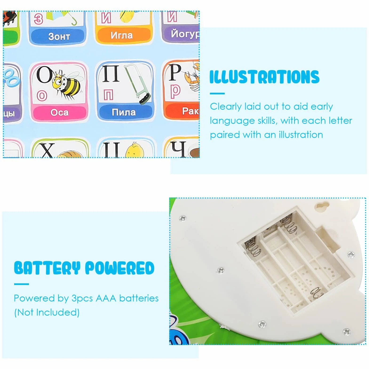 Poster dell'alfabeto russo Educazione precoce libro di apprendimento russo puzzle per studenti bambini