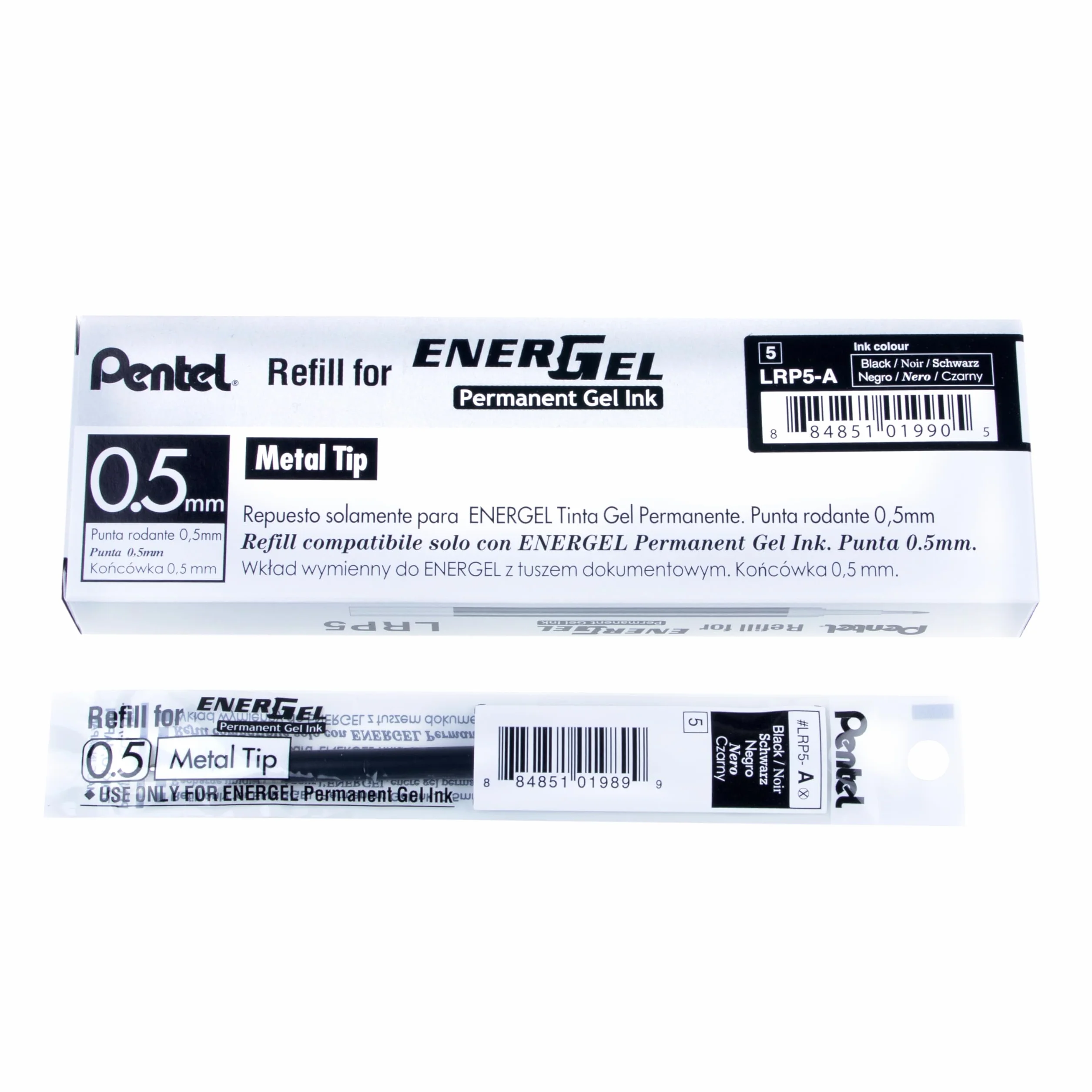 Pentel LRP5-AX Ricariche inchiostro permanente 0,5 mm nero confezione da 12