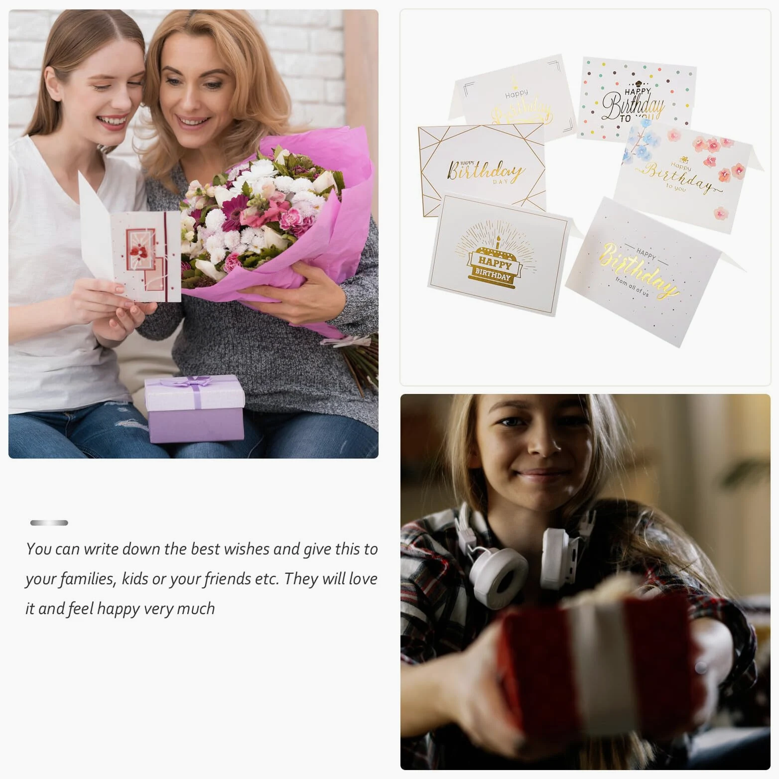 COHEALI 300 Pezzi 60 Biglietti di Auguri di Compleanno Stampa a Caldo, Carta Liscia e Inodore, Set Multi-Design Colorato per Festa, Insegnanti e Celebrazioni Familiari, Forniture per