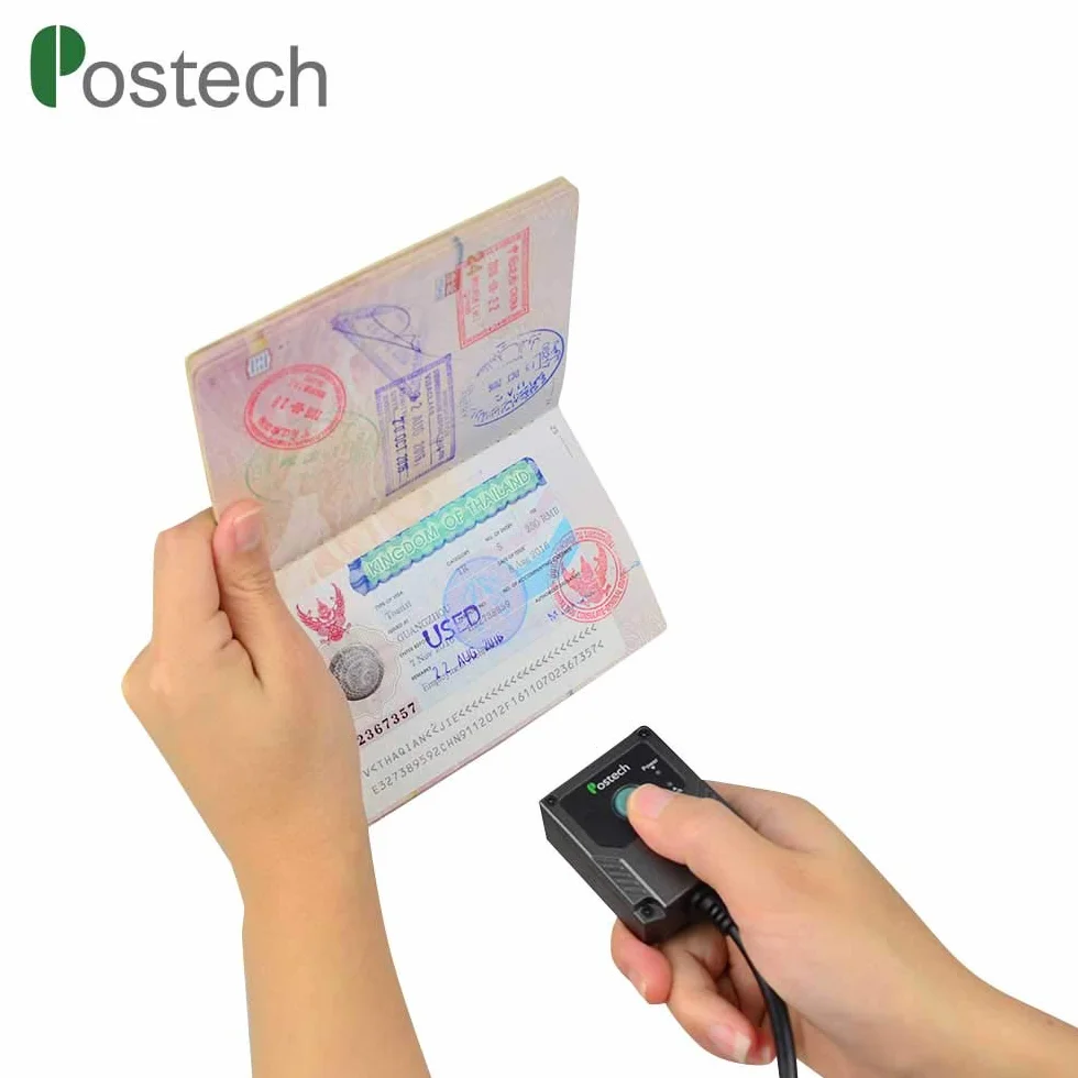 Lettore di codici Posunitech Ms430 Mrz Mini lettore di codici a barre USB palmare 2D Qr Scanner di codici a barre USB per Store, Pos, Ticket, Retail