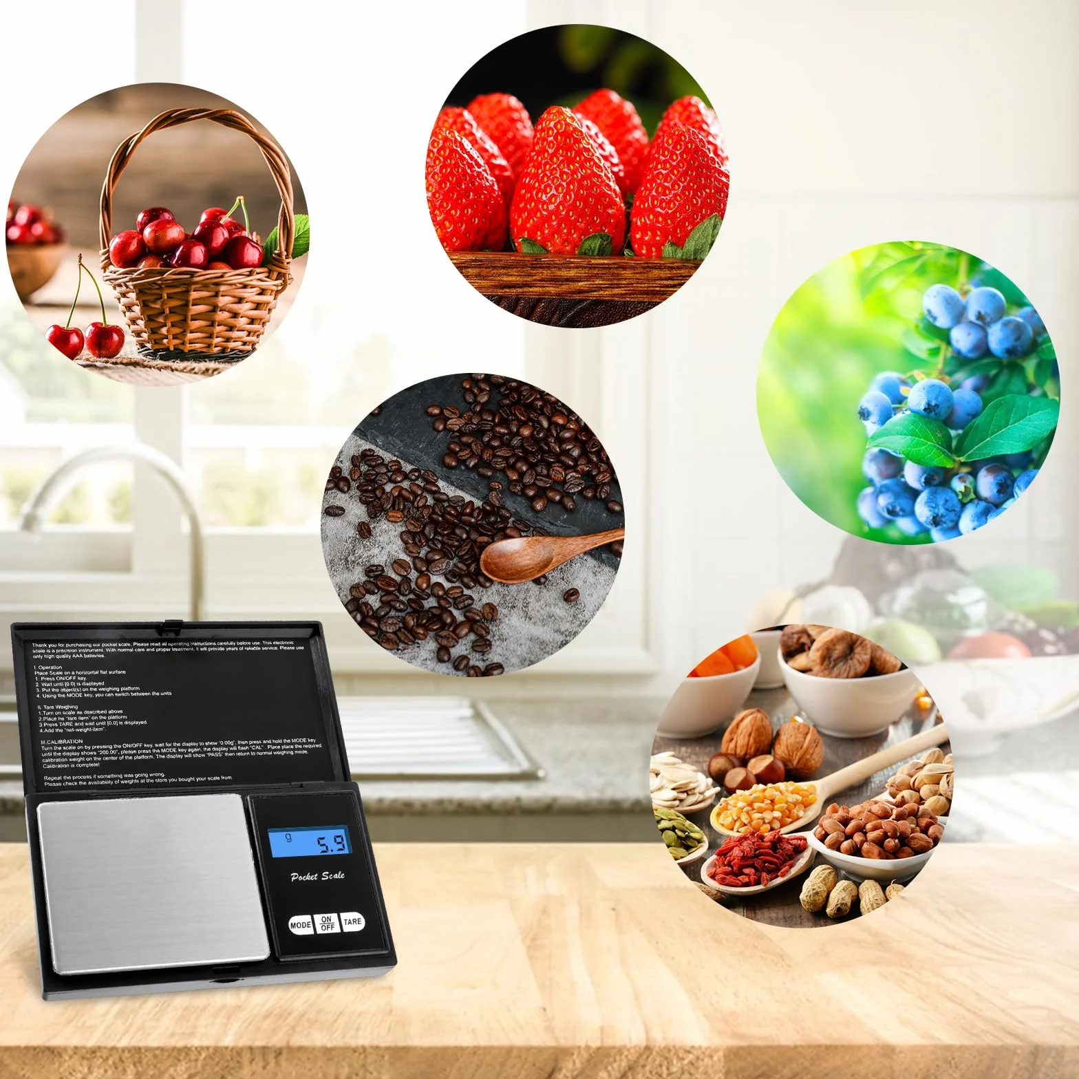 Bilancia di Precisione Digitale JOPHEK 500G/0,01G Portatile con Display LCD
