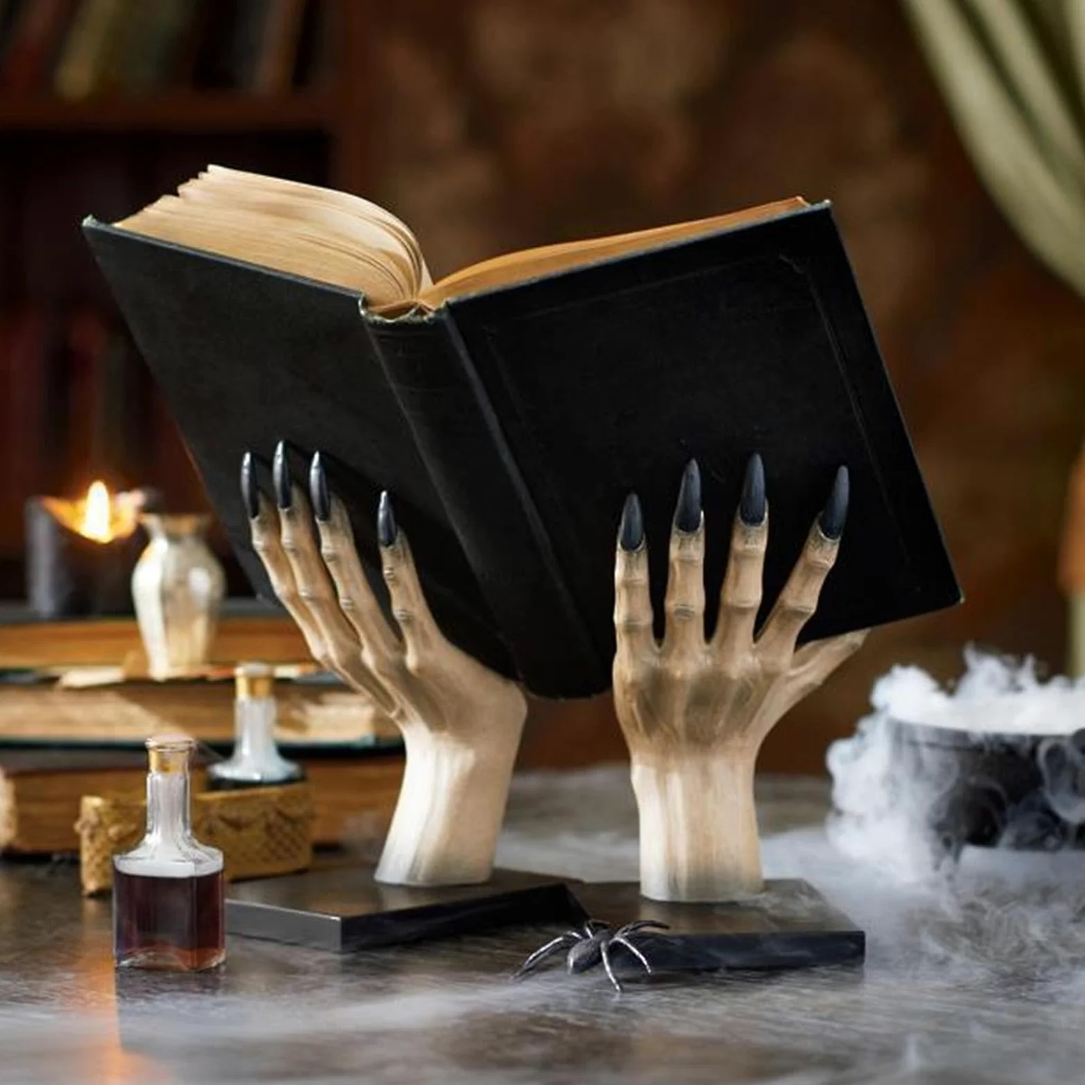 Reggilibri Originali Supporto Mani Di Gotiche In Resina Per Halloween | Fermalibri Di Halloween per Studenti Donne Uomini Comodino Biblioteca Scuola Soggiorno Camera da