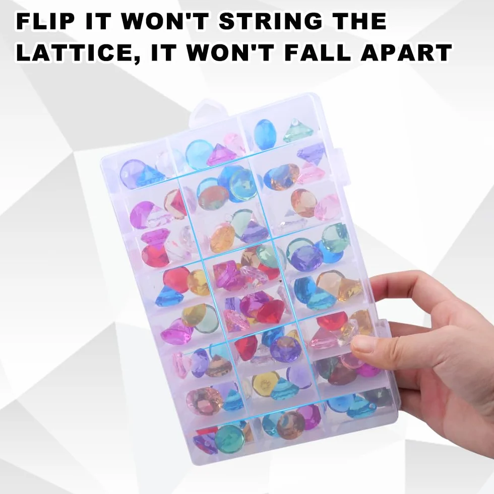Scatola Portaoggetti Plastica 24 Scomparti Coperchio Trasparente Regolabile Organizer per Perline, Viti