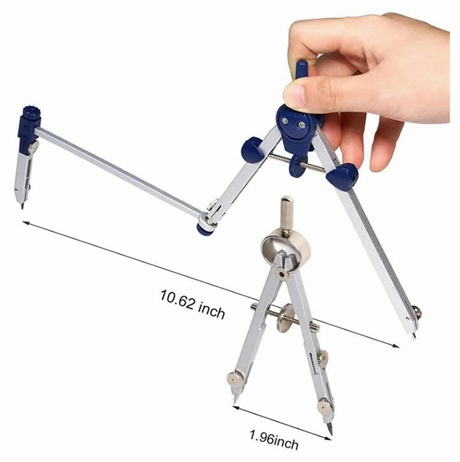 Bussola da Disegno Bussola da Disegno Professionale Kit Bussola da Disegno in Metallo con Barra di prolunga, Set di Geometria Bussola per Geometria, per Ingegneri e Studenti