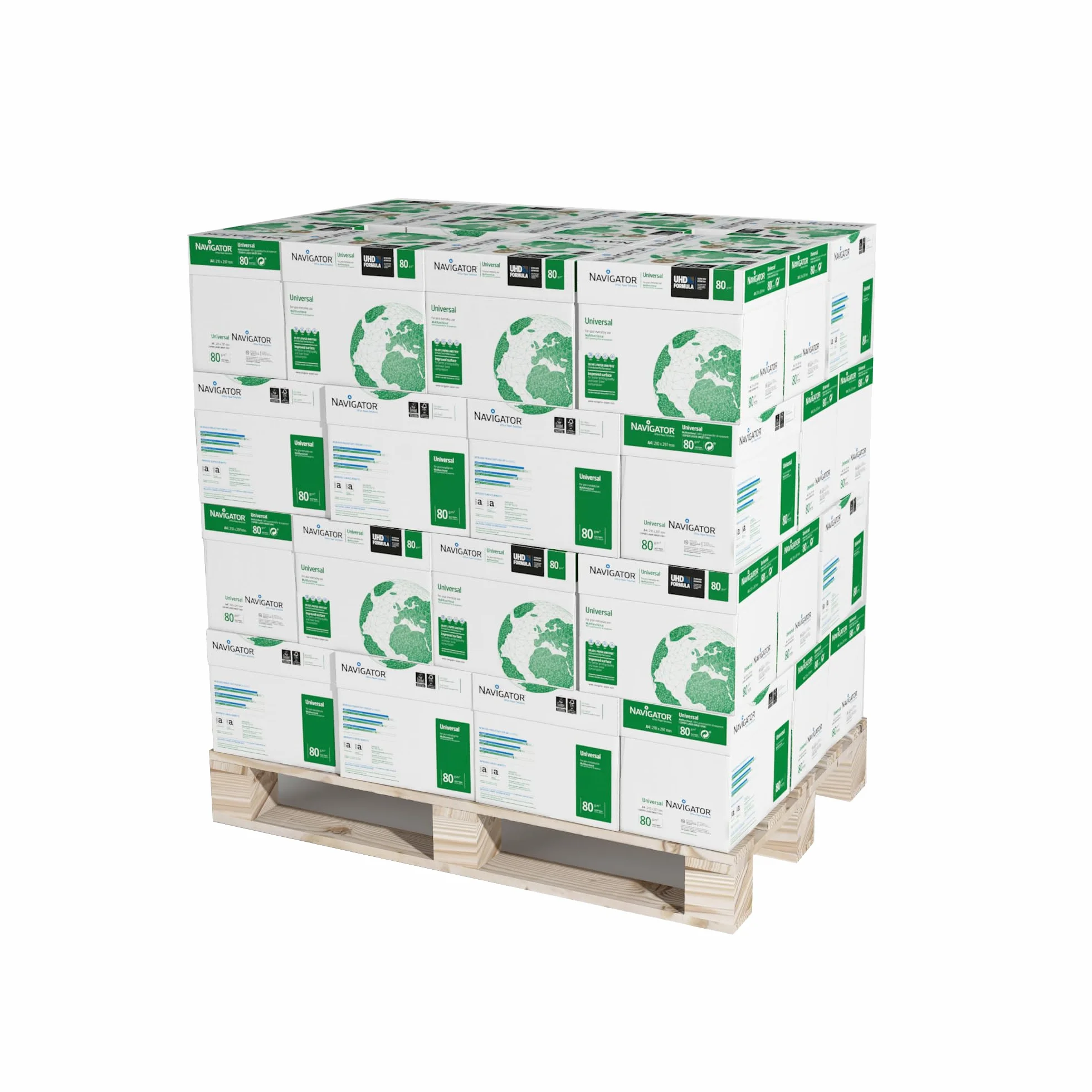 60 Pacchi Navigator Universal Carta Premium per ufficio, Formato A4, 80 gr, Confezioni da 5 risme da 500 Fogli
