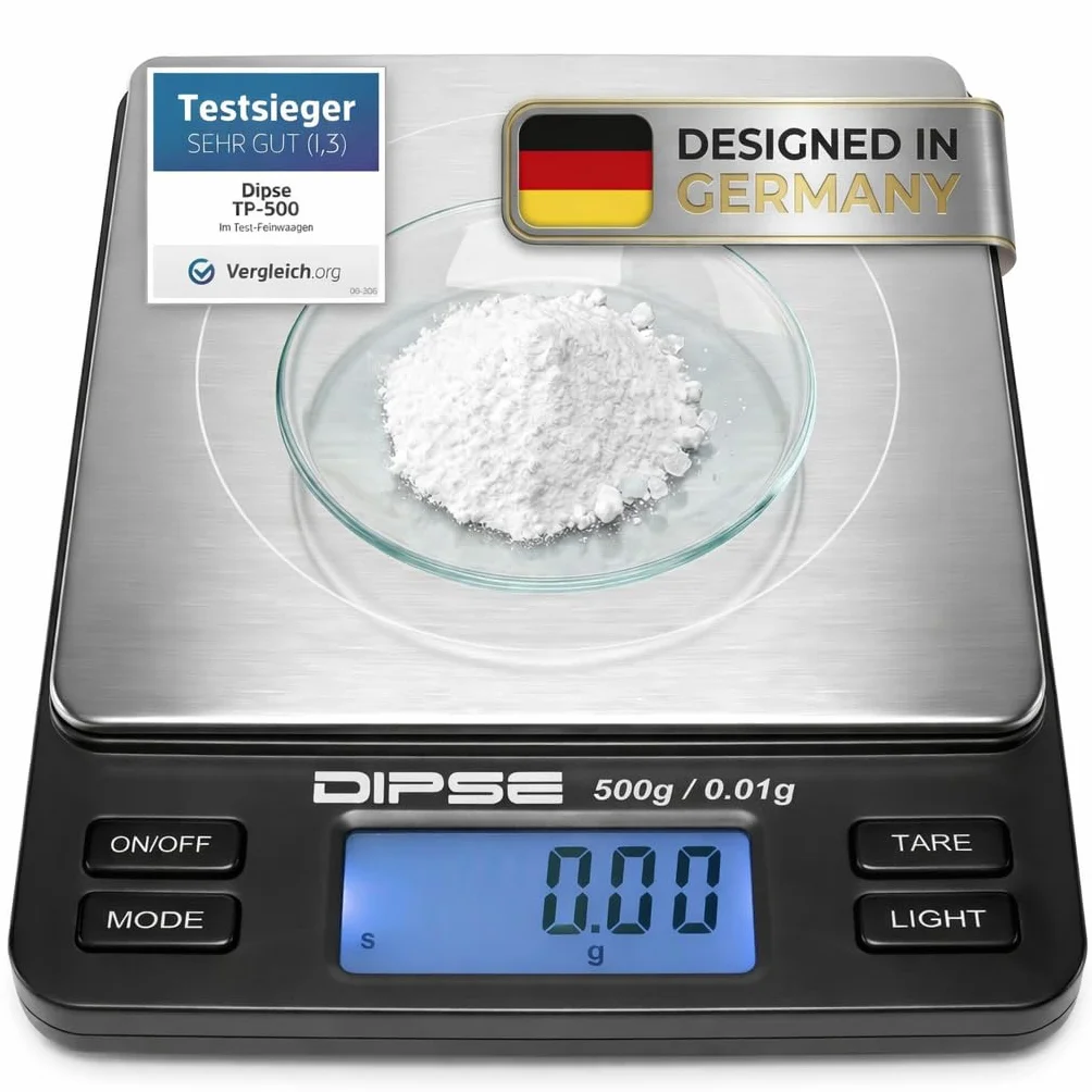 Digital Scales TP Series 500 g x 0,01 g High-Precision Pocket Gold Scales Extra-Large Weighing Surface