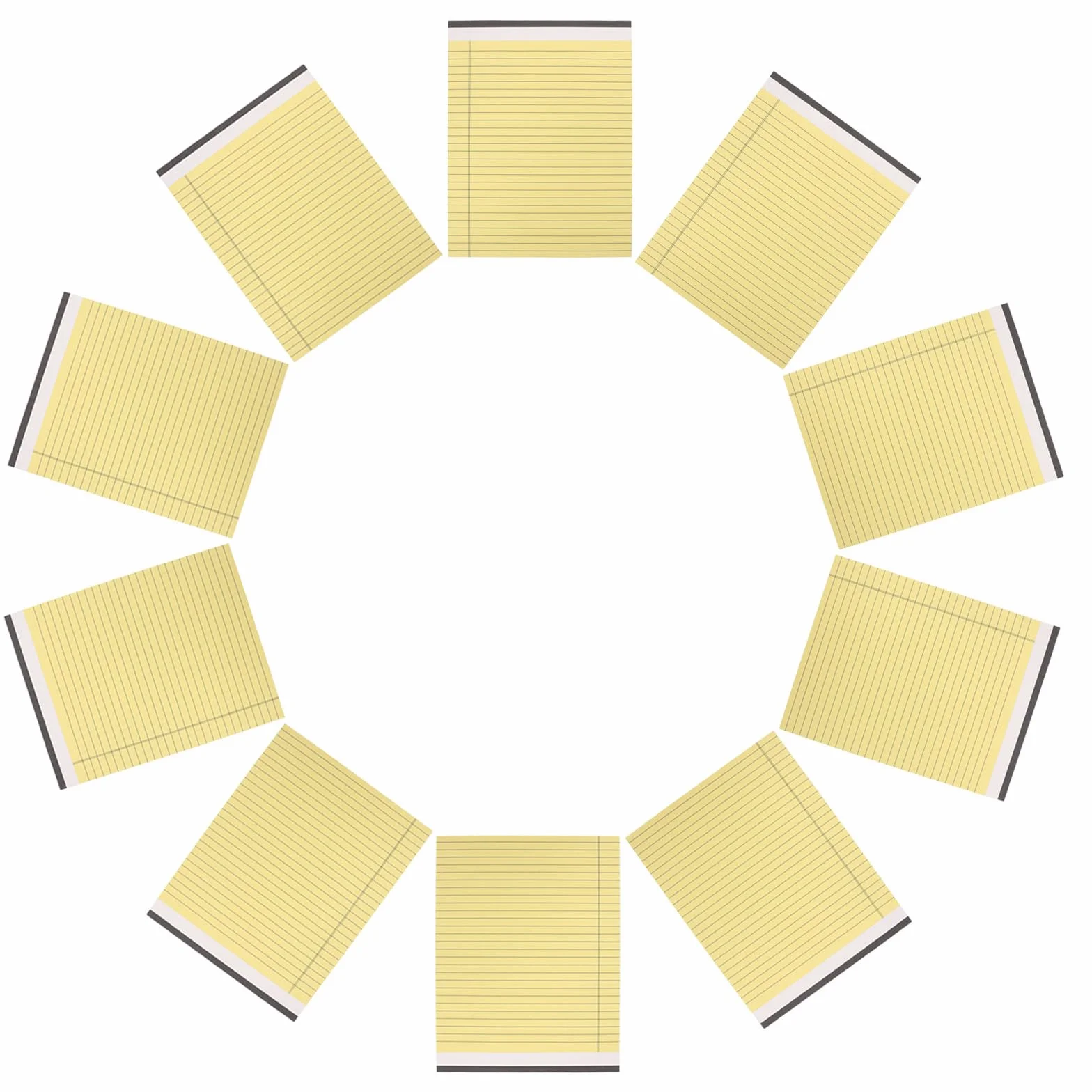 VICASKY Blocco Note Legale Giallo per Prendere Appunti 10 Pezzi 30 Pagine Doppia Stampa e Perforate, Carta Spessa Taccuino Portatile per Scuola e Ufficio