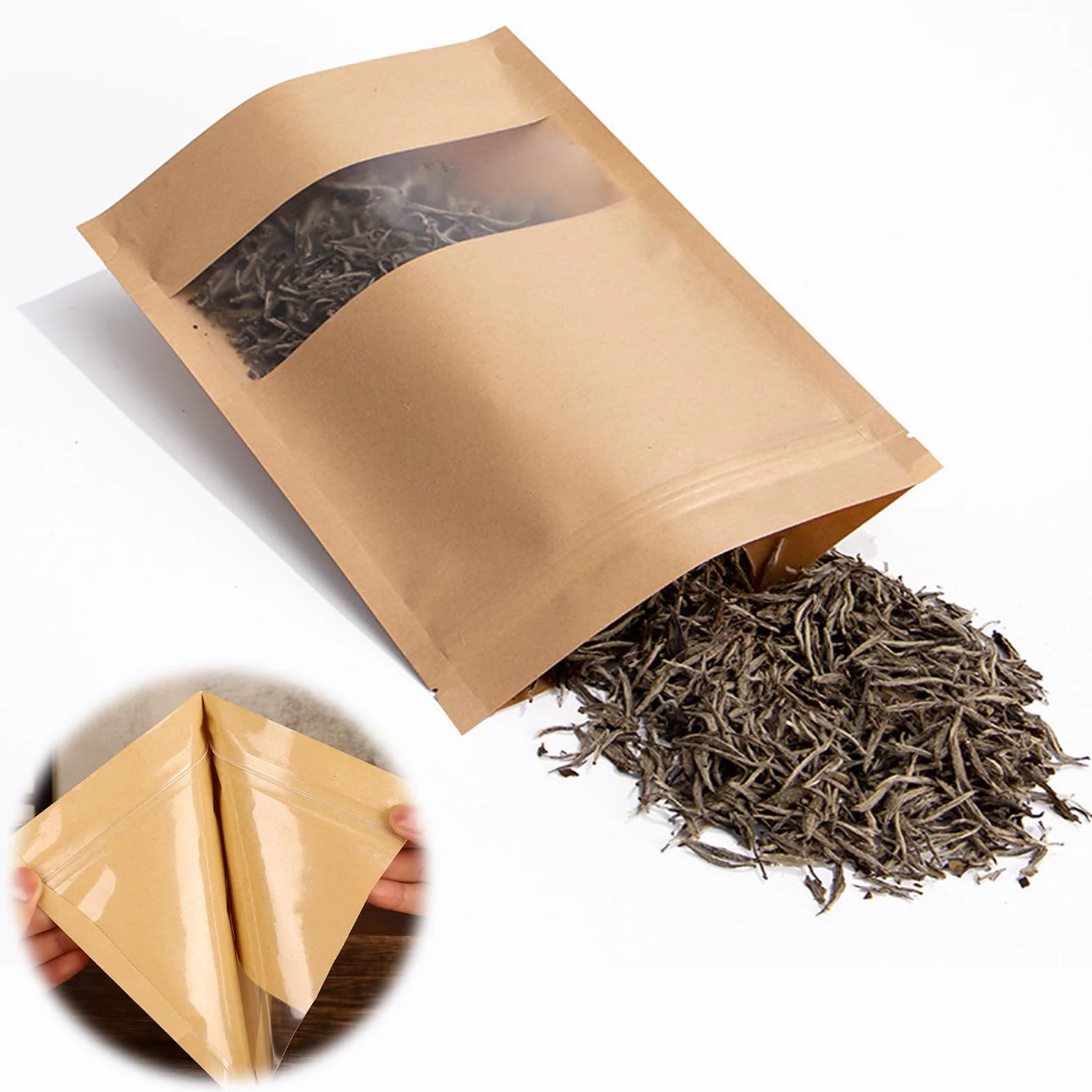 Buste Piccole Marroni 7x9cm con Finestra Trasparente per Monete - 100 Pezzi