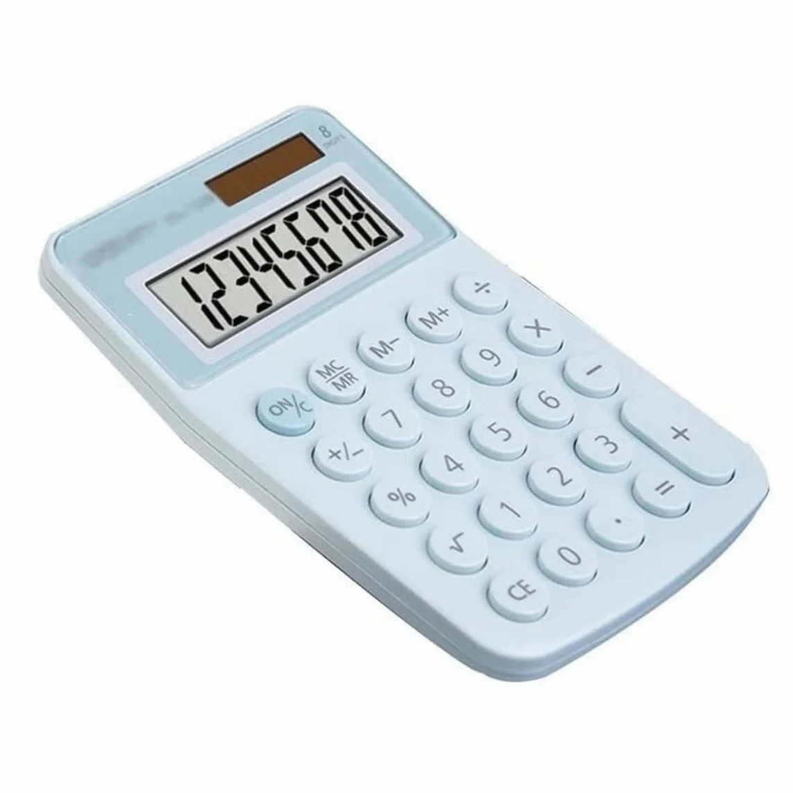 Calcolatrice per Ufficio Calcolatrici da Ufficio Calcolatrice Batteria Solare A 8 Cifre Batteria Solare Dual Power con Display Scuola(Blue)